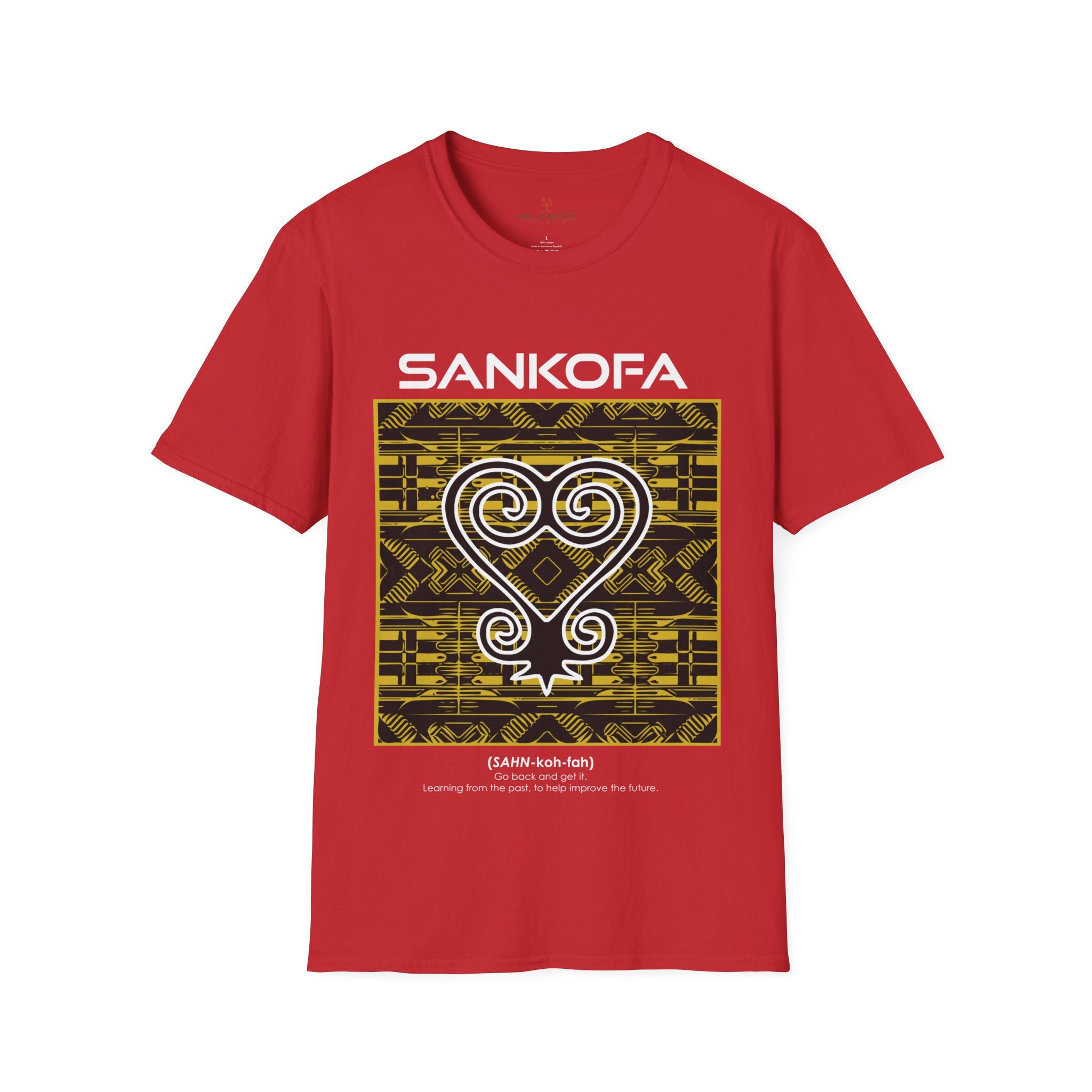 Adinka Sankofa African Tee Shirt in red.