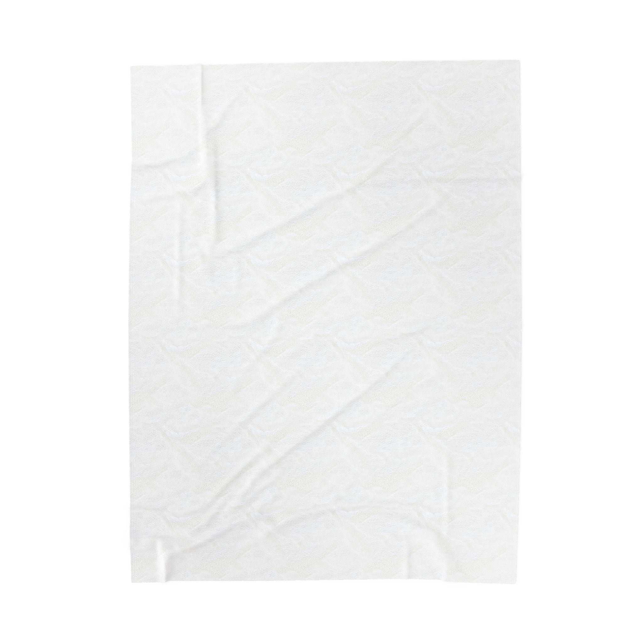 Back view of blanket, showing white against a white background.