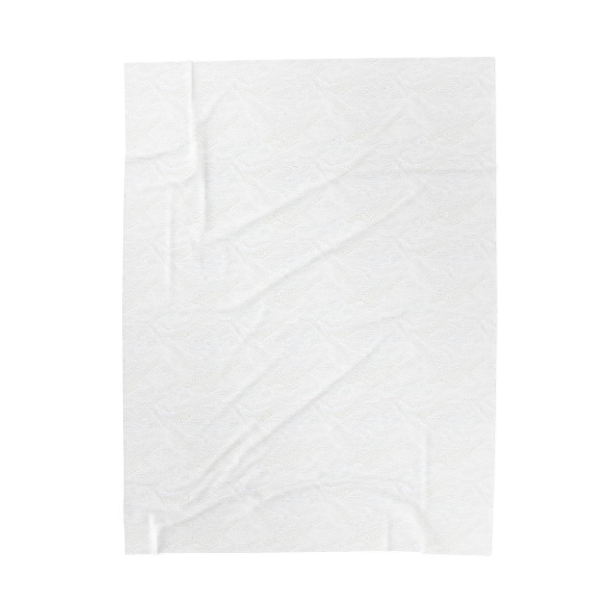 Back view of blanket, showing white against a white background.