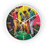 Black Men Playing Golf Wall Clock featuring African American golfers on the green. Afrocentric sports wall decor celebrating Black men in golf, leisure, and culture.
