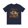 Black Male Student Tee Shirt in navy.