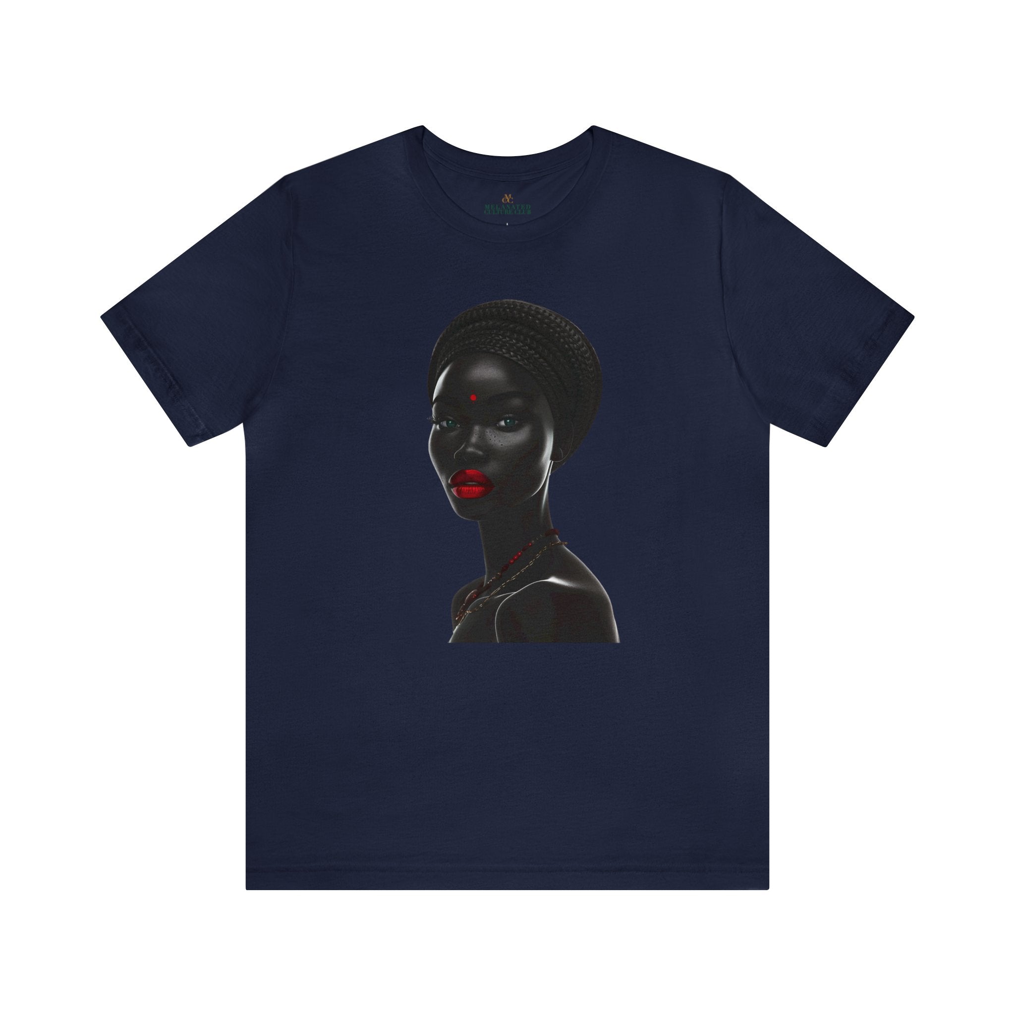 Afrocentric Black Beauty tee shirt in navy.