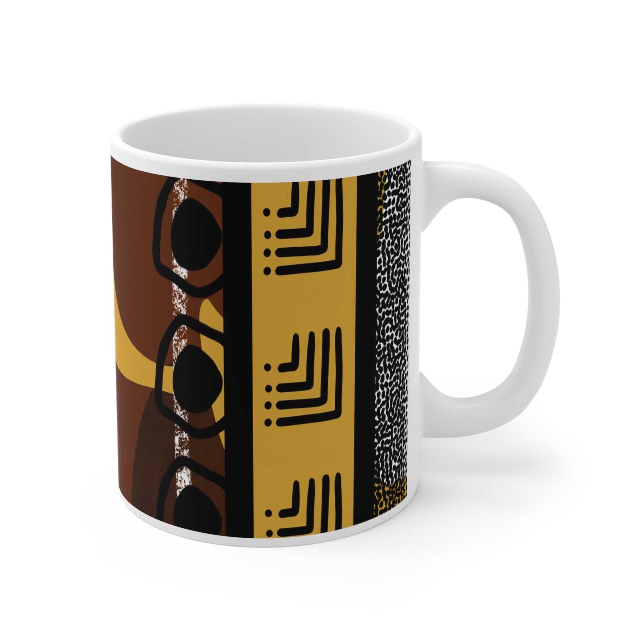 African Mud Cloth Pattern Coffee Mug - Style 03