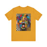 Black woman pop art tee, Afrocentric graphic shirt, scream comic tee, retro 70s psychedelic top, Black streetwear fashion, Afro pop culture shirt, vibrant Black woman art tee, halftone retro t-shirt, Afro art clothing, bold comic style tee