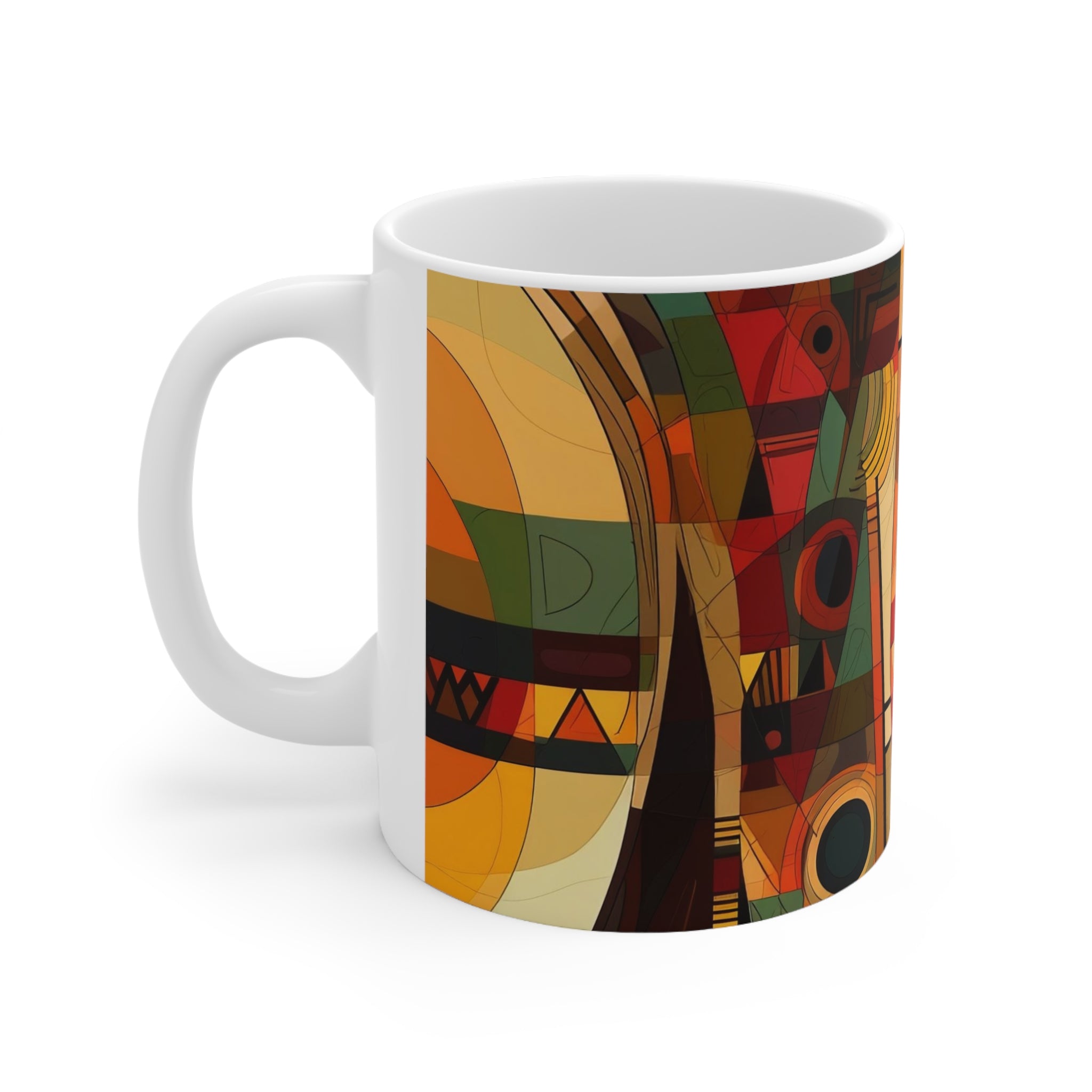Left hand view of Afrocentric Abstract Coffee Mug - Style No. 04