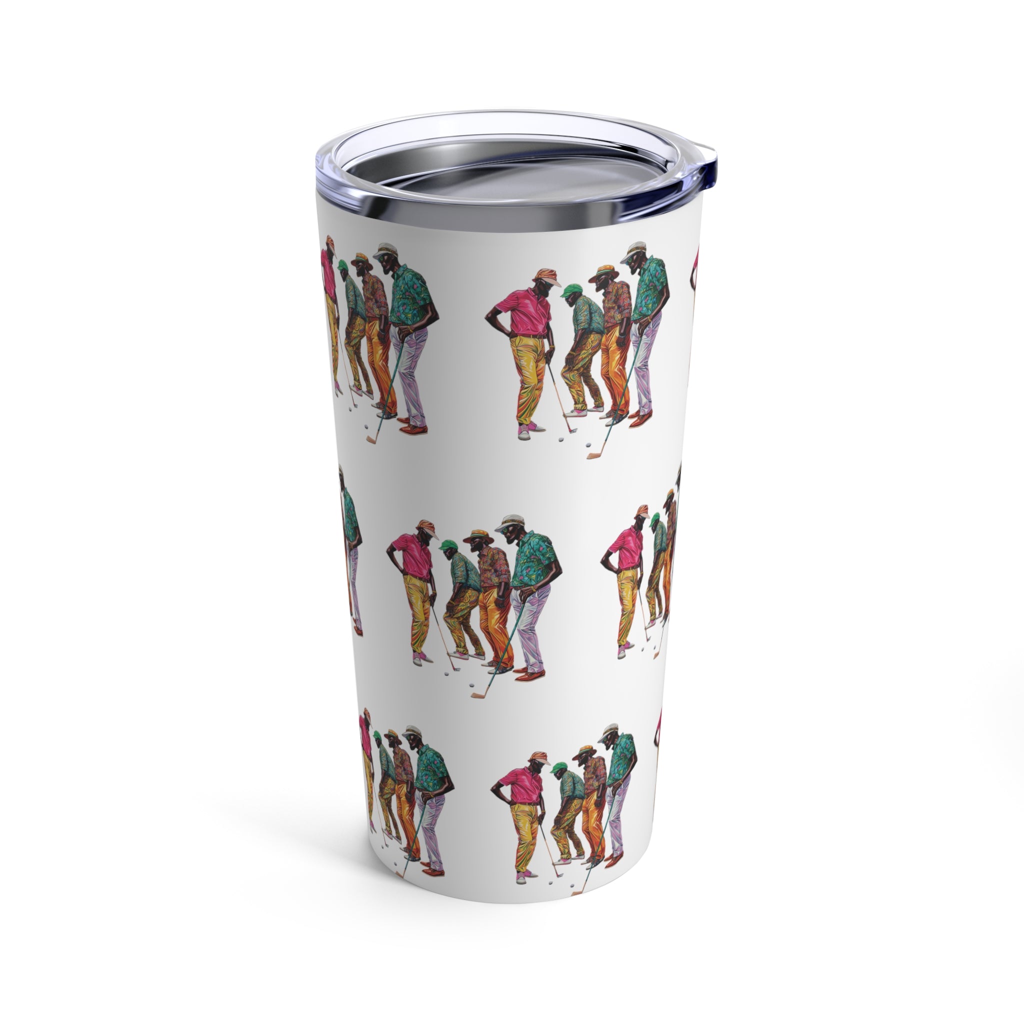 Right view of Black Men Golfers Tumbler.