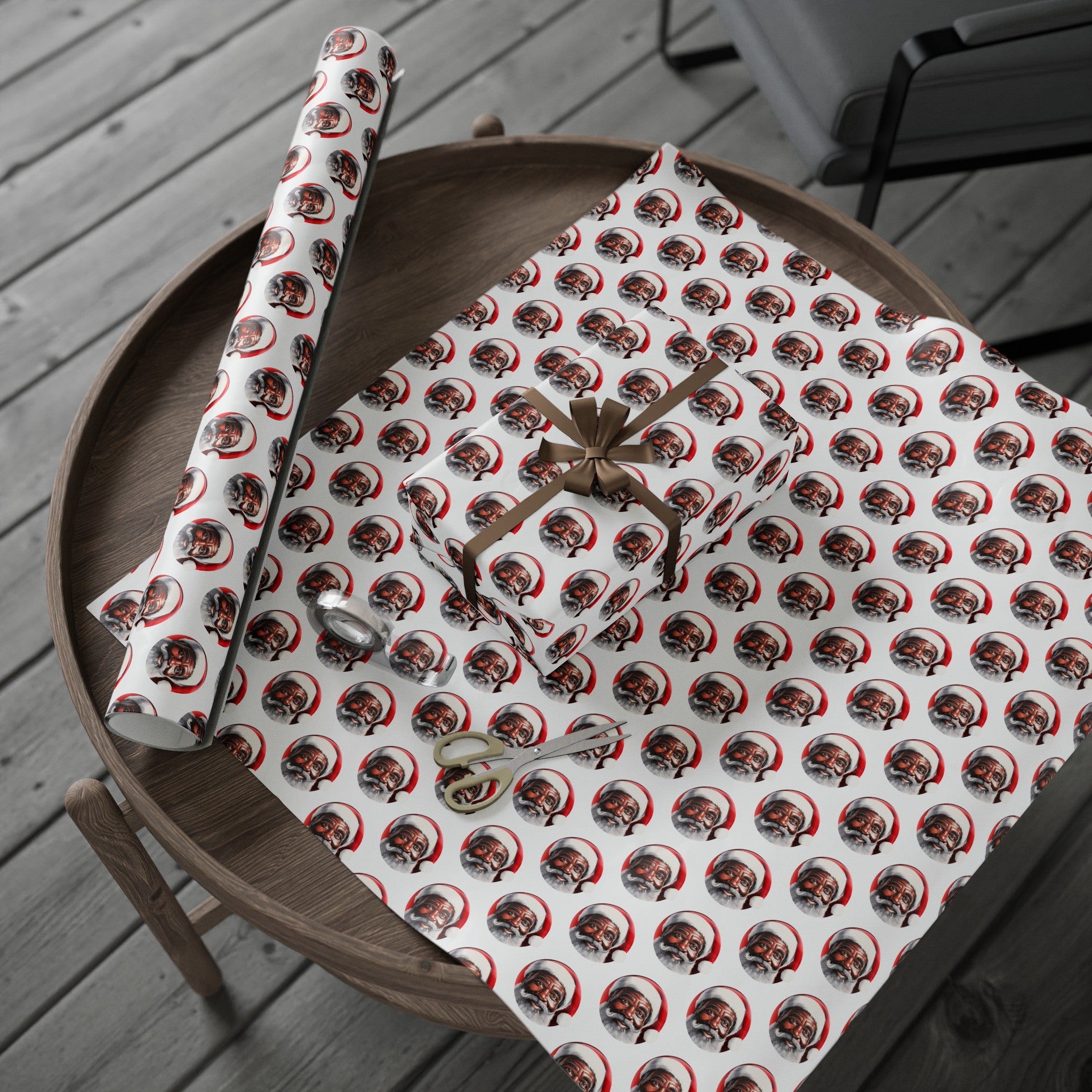 Black Santa Claus Gift Wrapping Paper.