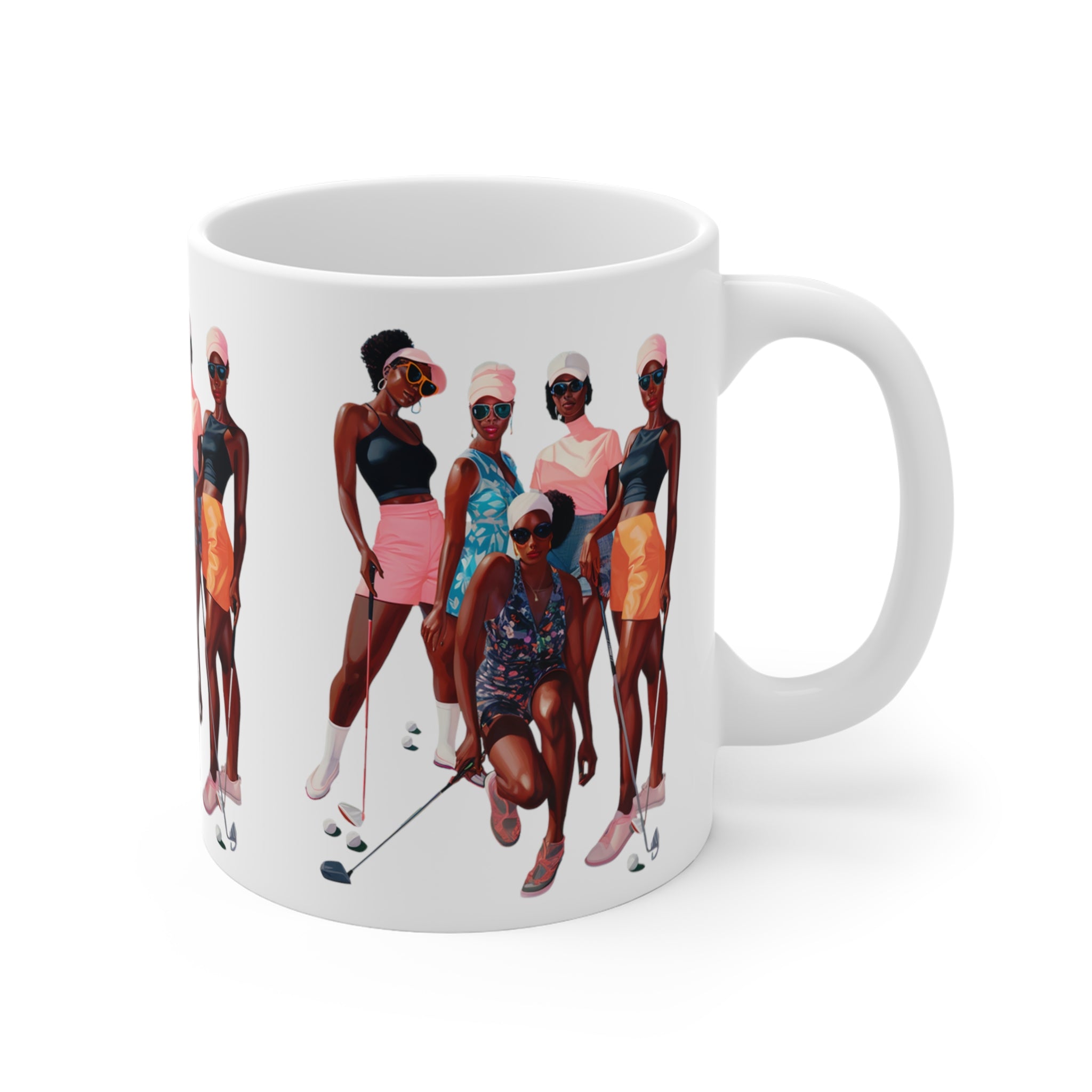 Black Women Golfers Coffee Mug.