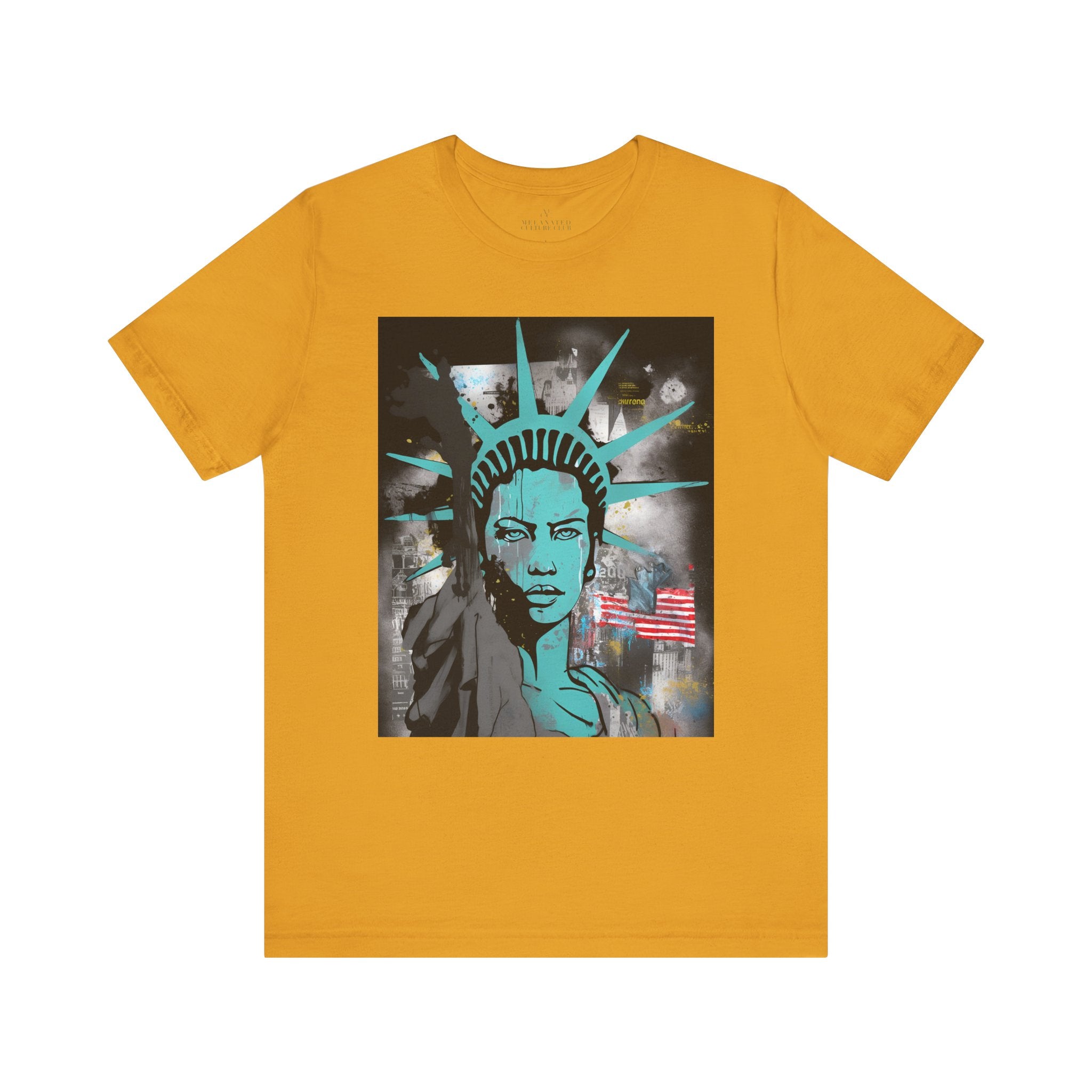 Statue of Liberty Tee African American Woman in mustard - Style 09