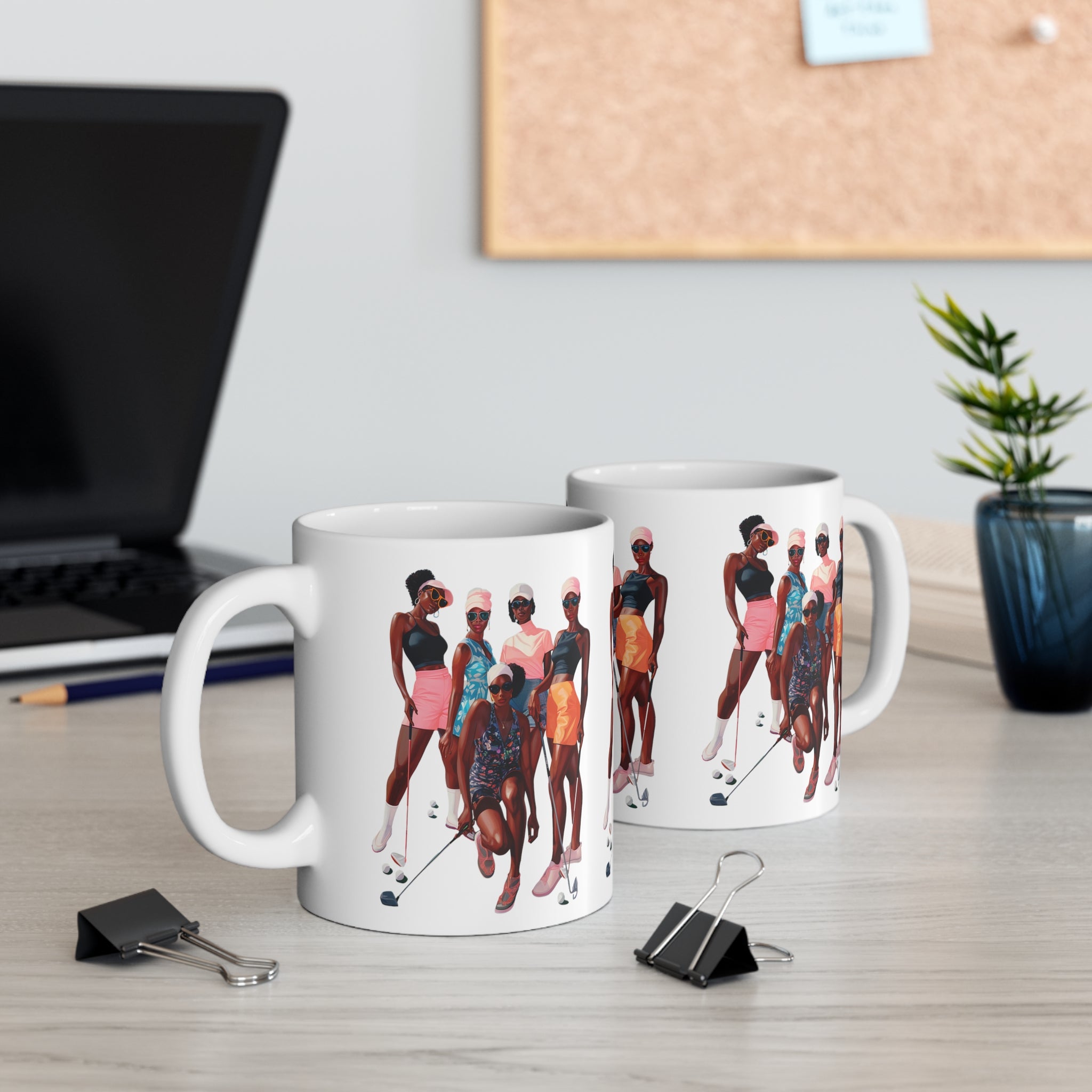 Black Women Golfers Coffee Mug.