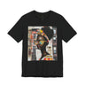 Boss Babe Kendra abstract graffiti T-shirt in black against a white background.