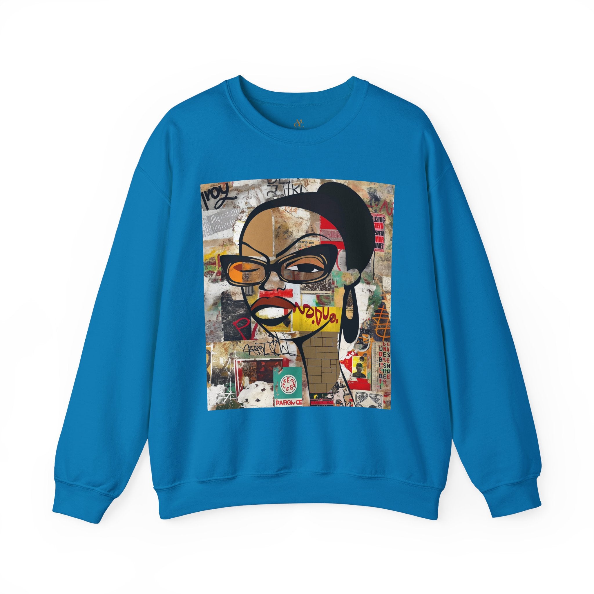 Boss Babe sweatshirt featuring an abstract cartoon Black girl named Markeisha in bold graffiti style, celebrating confidence, melanin, and empowerment.