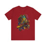 Roller Skater Psychedelic Afrocentric Style Tee in red.