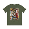 Black Cowboy Tee Cartoon Style in military green.