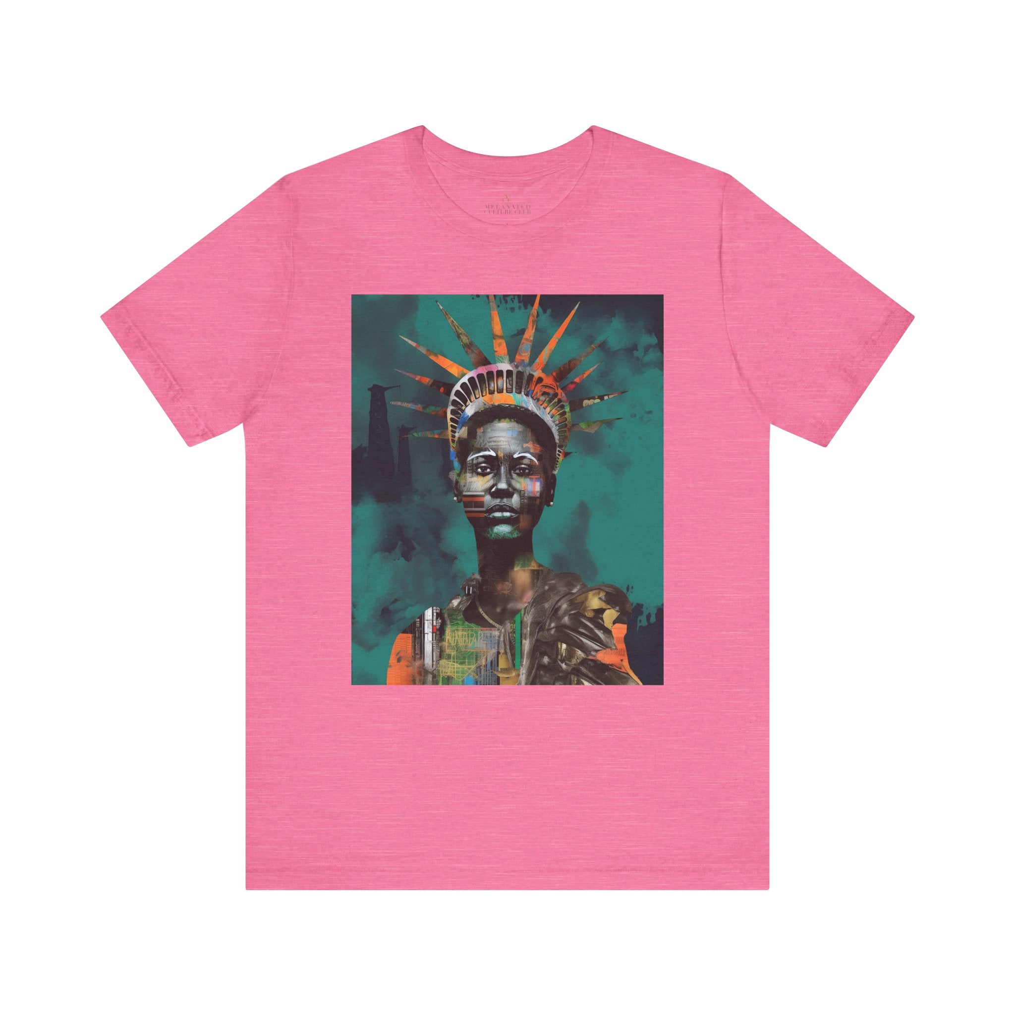 African American Statue of Liberty Tee in pink.