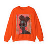 Black Woman Afrofuturism Sweatshirt featuring African American woman with Bantu knots and round fashion sunglasses, Afrocentric unisex top with futuristic and cultural design.