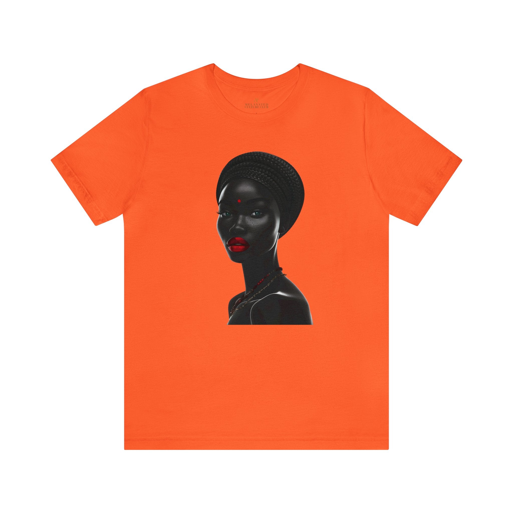 Afrocentric Black Beauty tee shirt in orange.