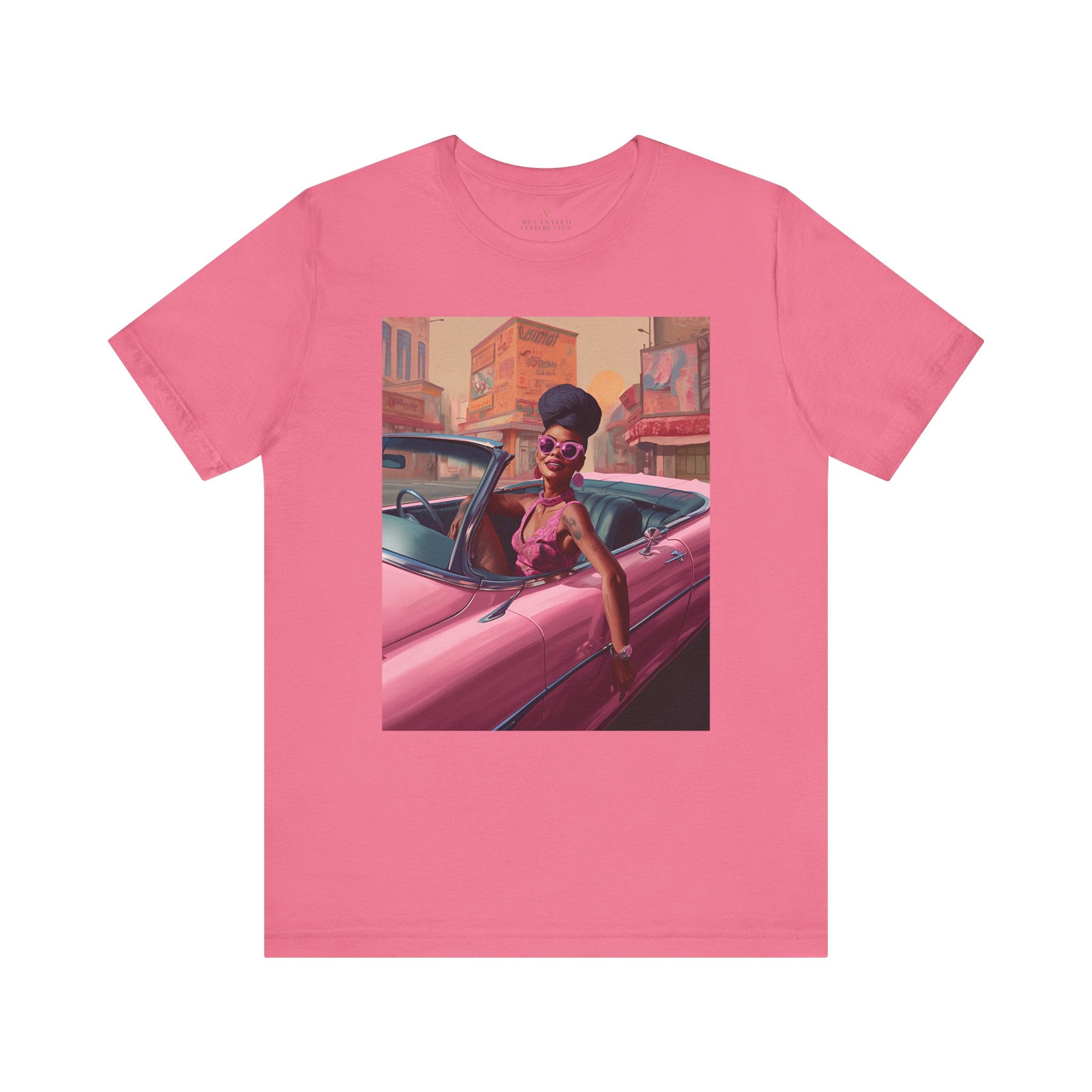 African American Fashionista Tee Classic 50s Fashion in pink