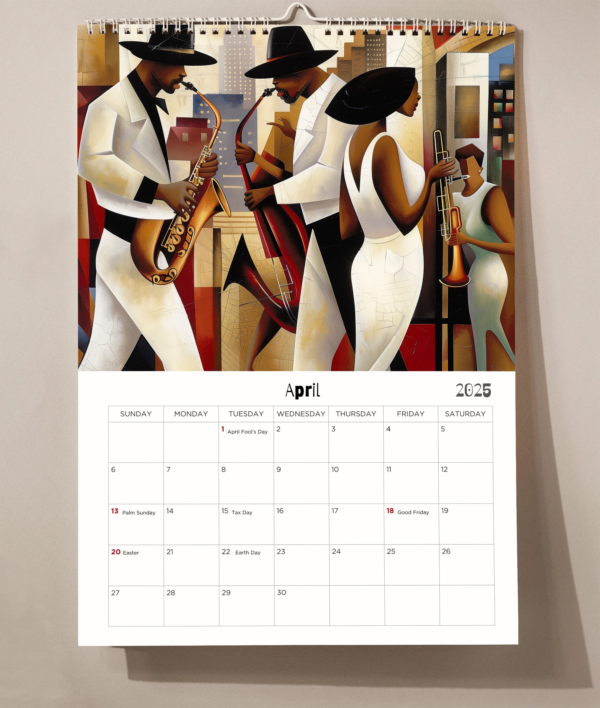 Harlem Renaissance 2025 Jazz Era Wall Calendar.