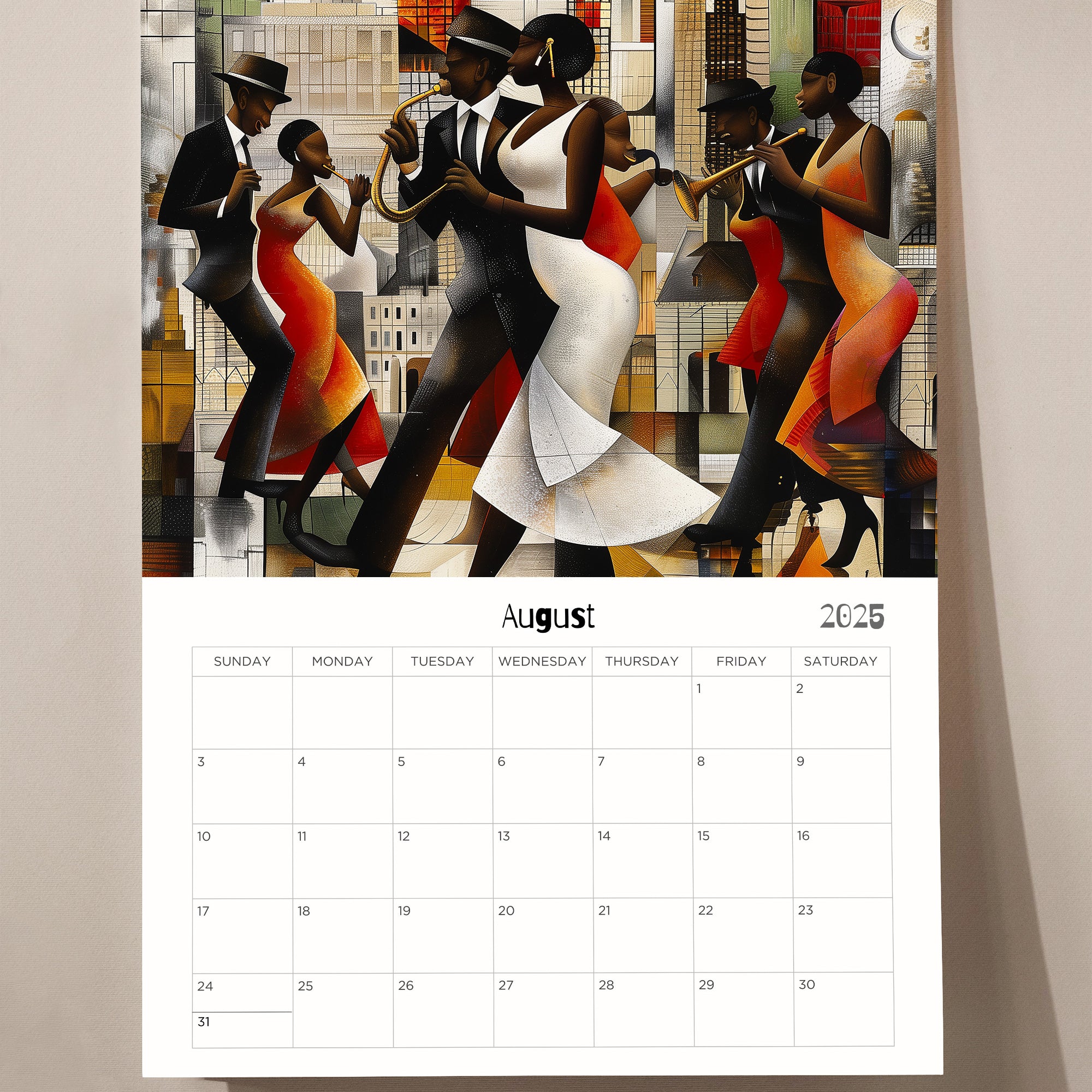 Harlem Renaissance 2025 Jazz Era Wall Calendar.