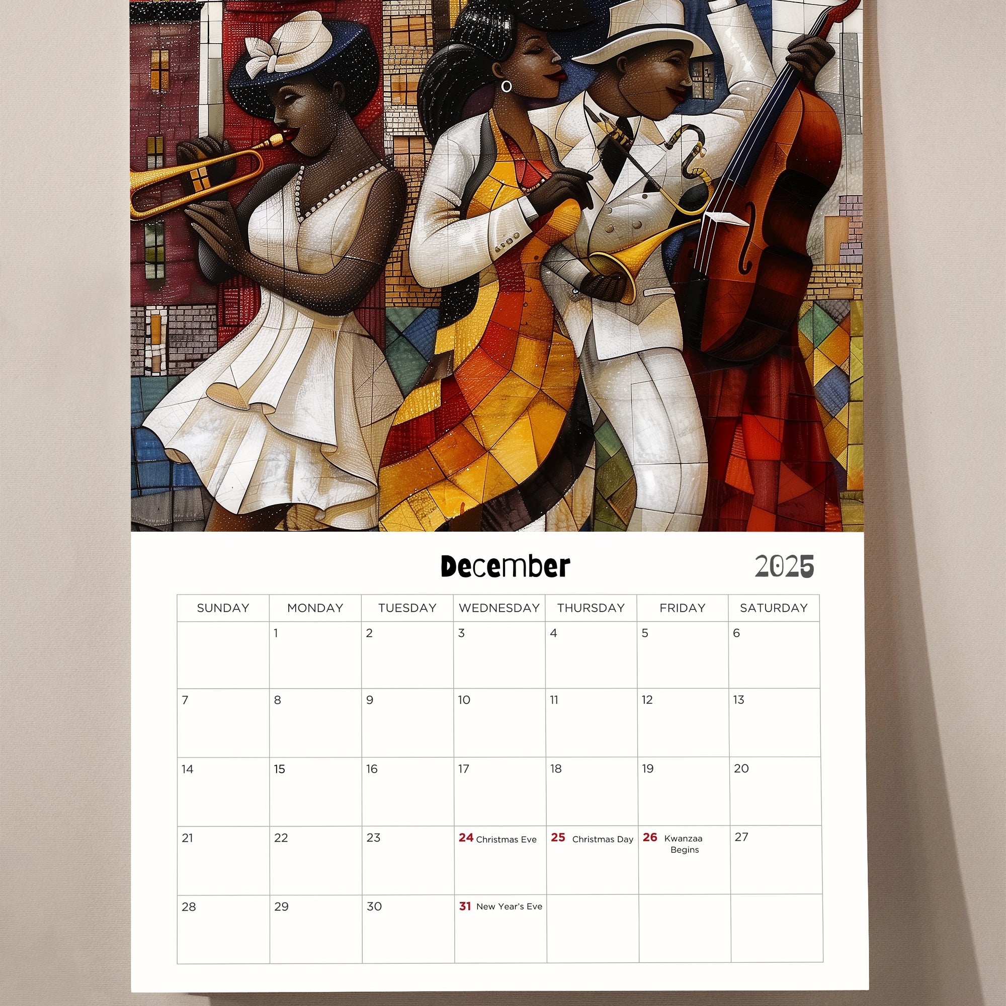 Harlem Renaissance 2025 Jazz Era Wall Calendar.