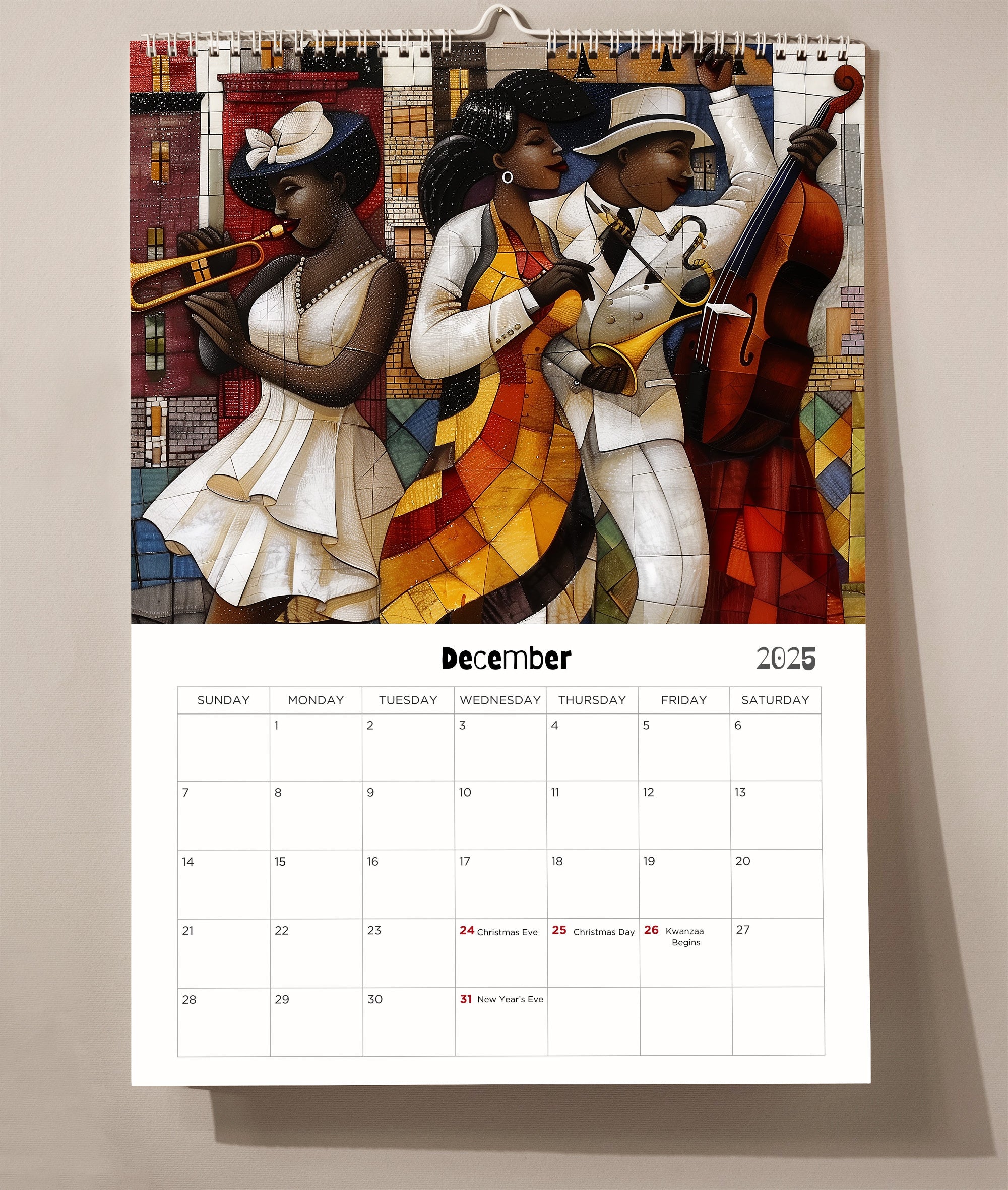 Harlem Renaissance 2025 Jazz Era Wall Calendar.