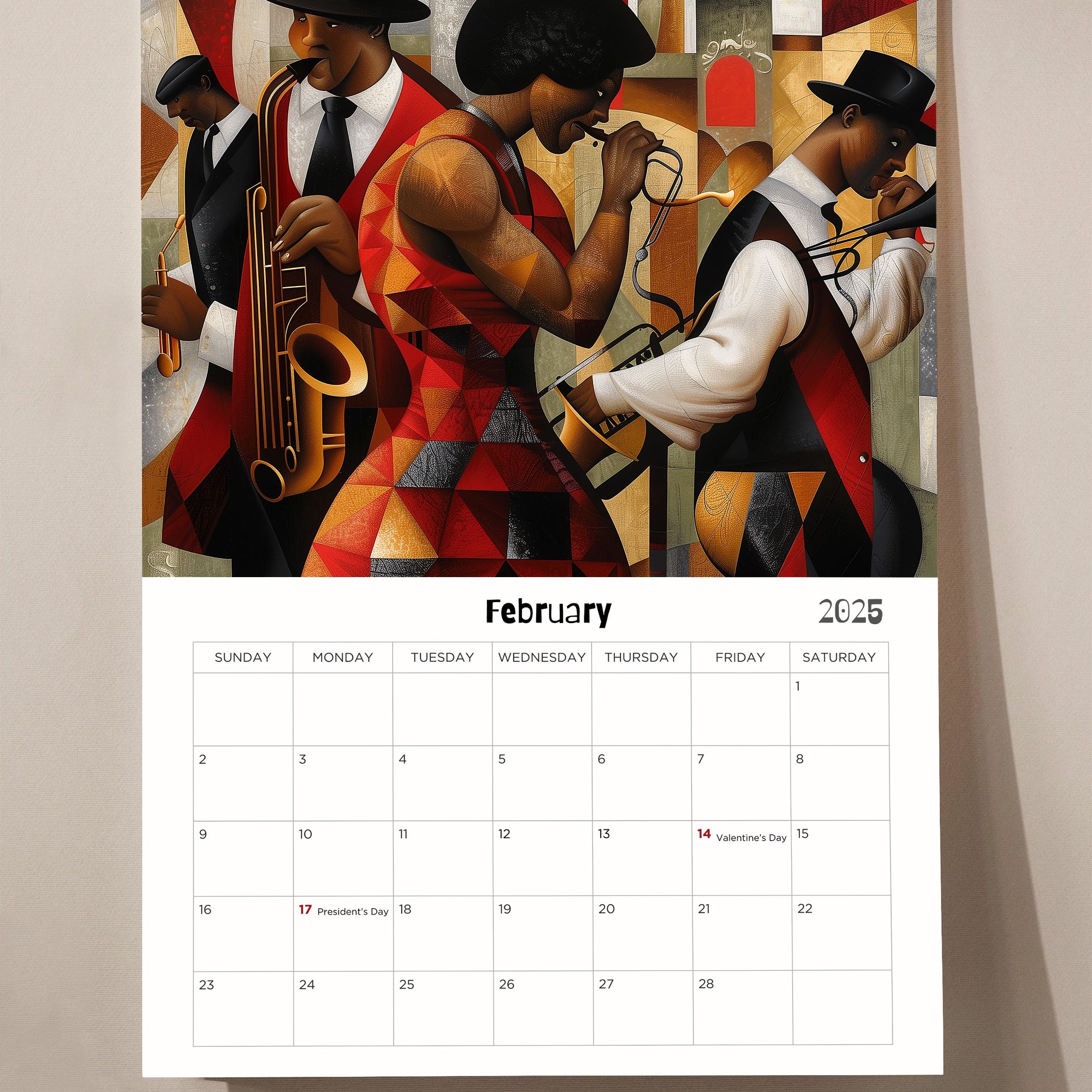 Harlem Renaissance 2025 Jazz Era Wall Calendar.