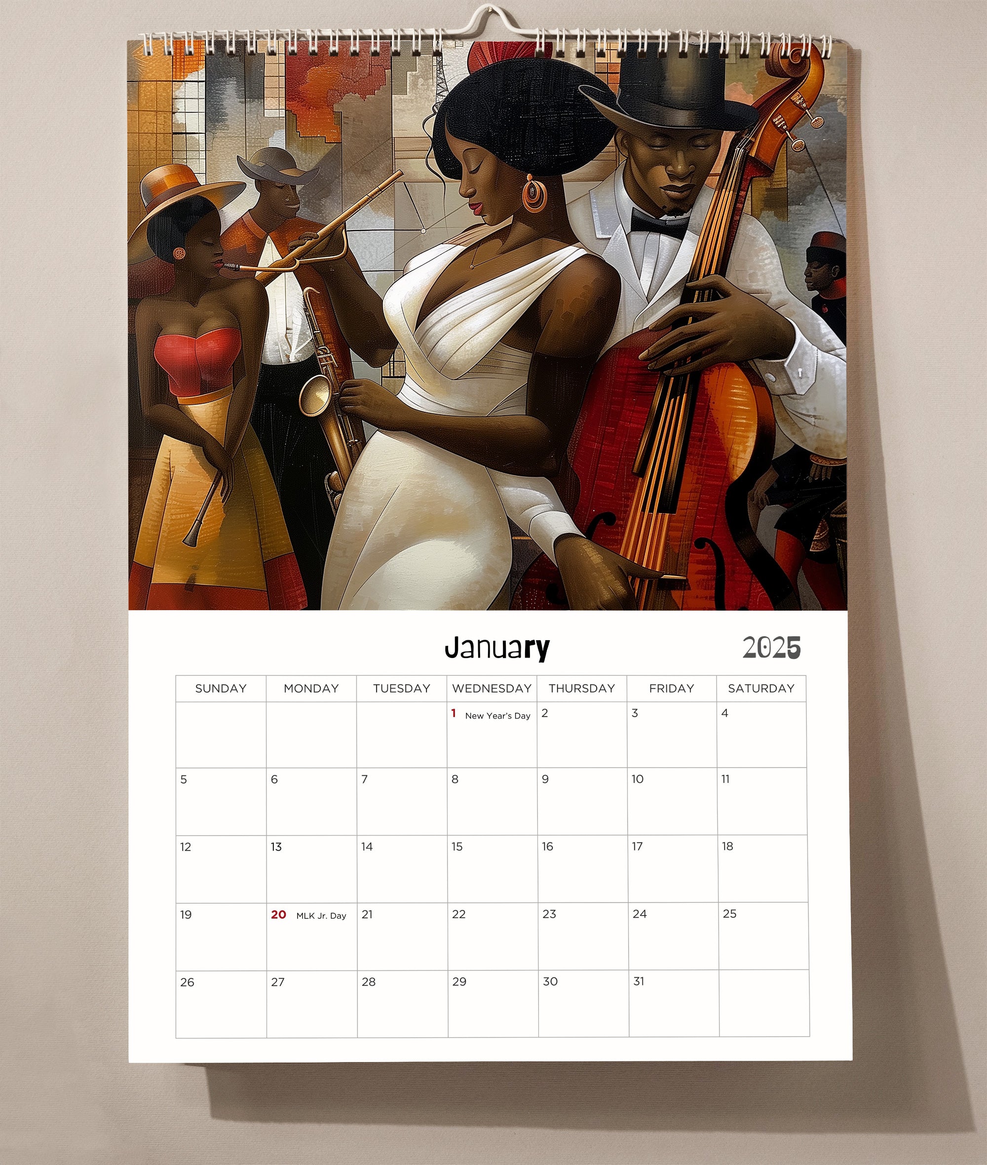 Harlem Renaissance 2025 Jazz Era Wall Calendar.