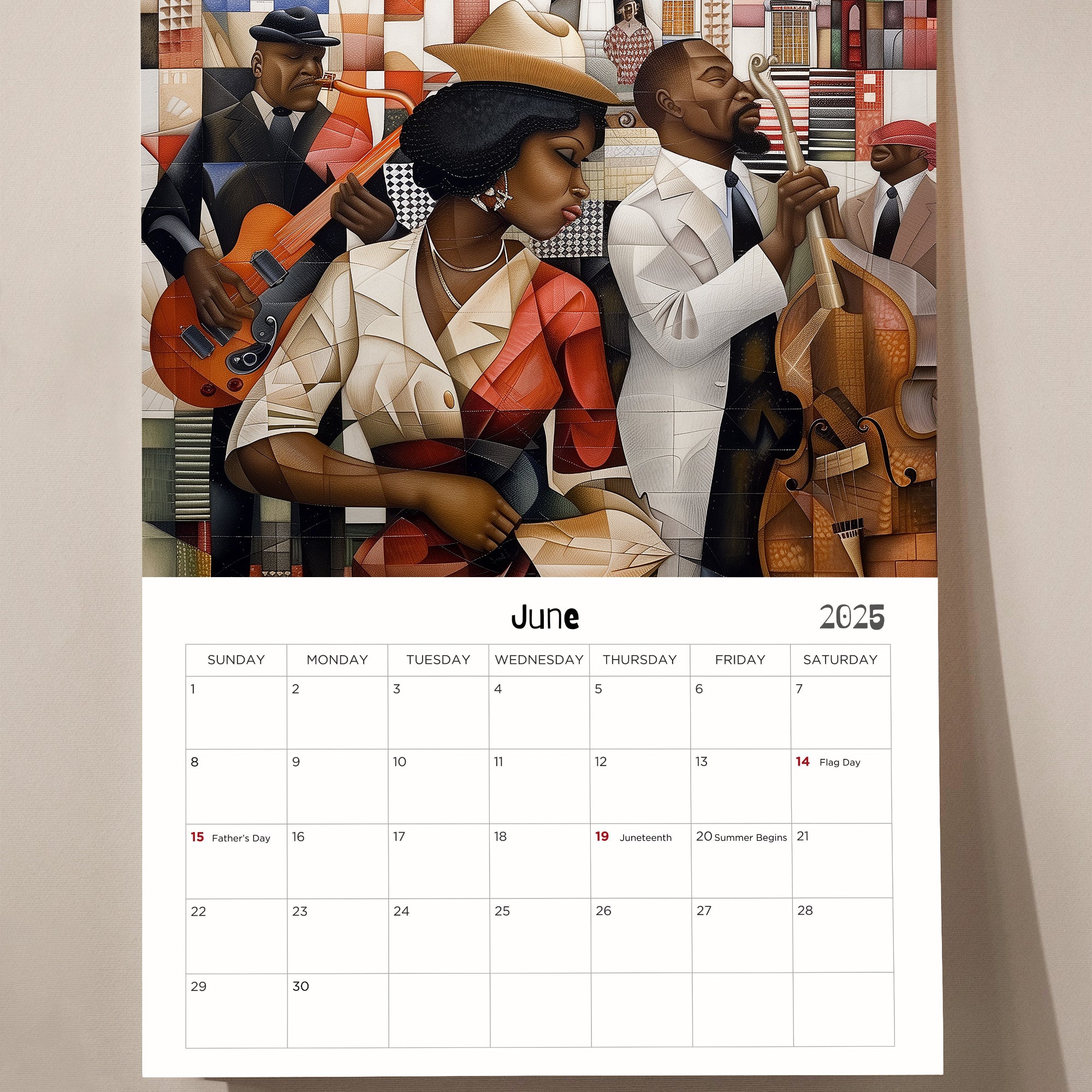 Harlem Renaissance 2025 Jazz Era Wall Calendar.