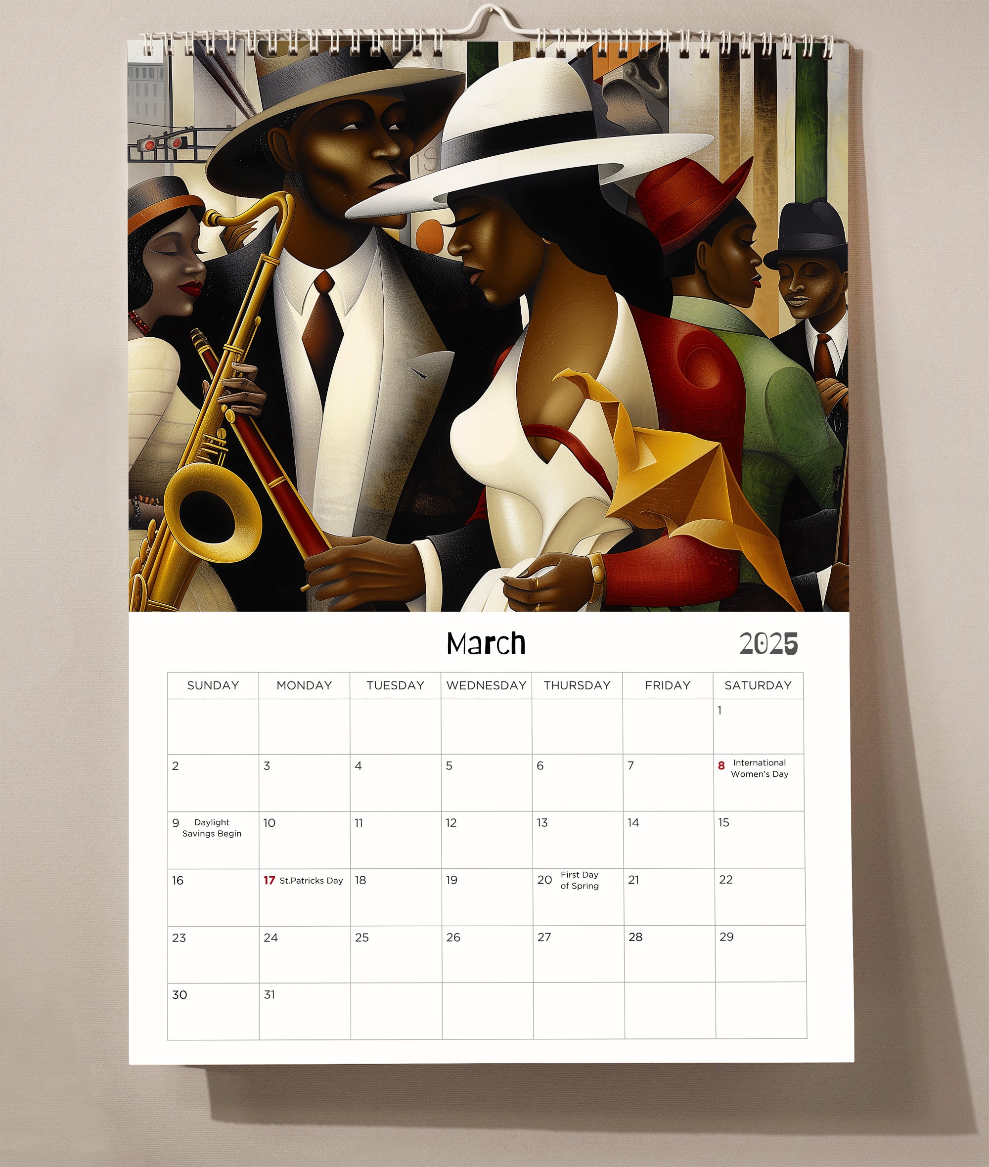 Harlem Renaissance 2025 Jazz Era Wall Calendar.