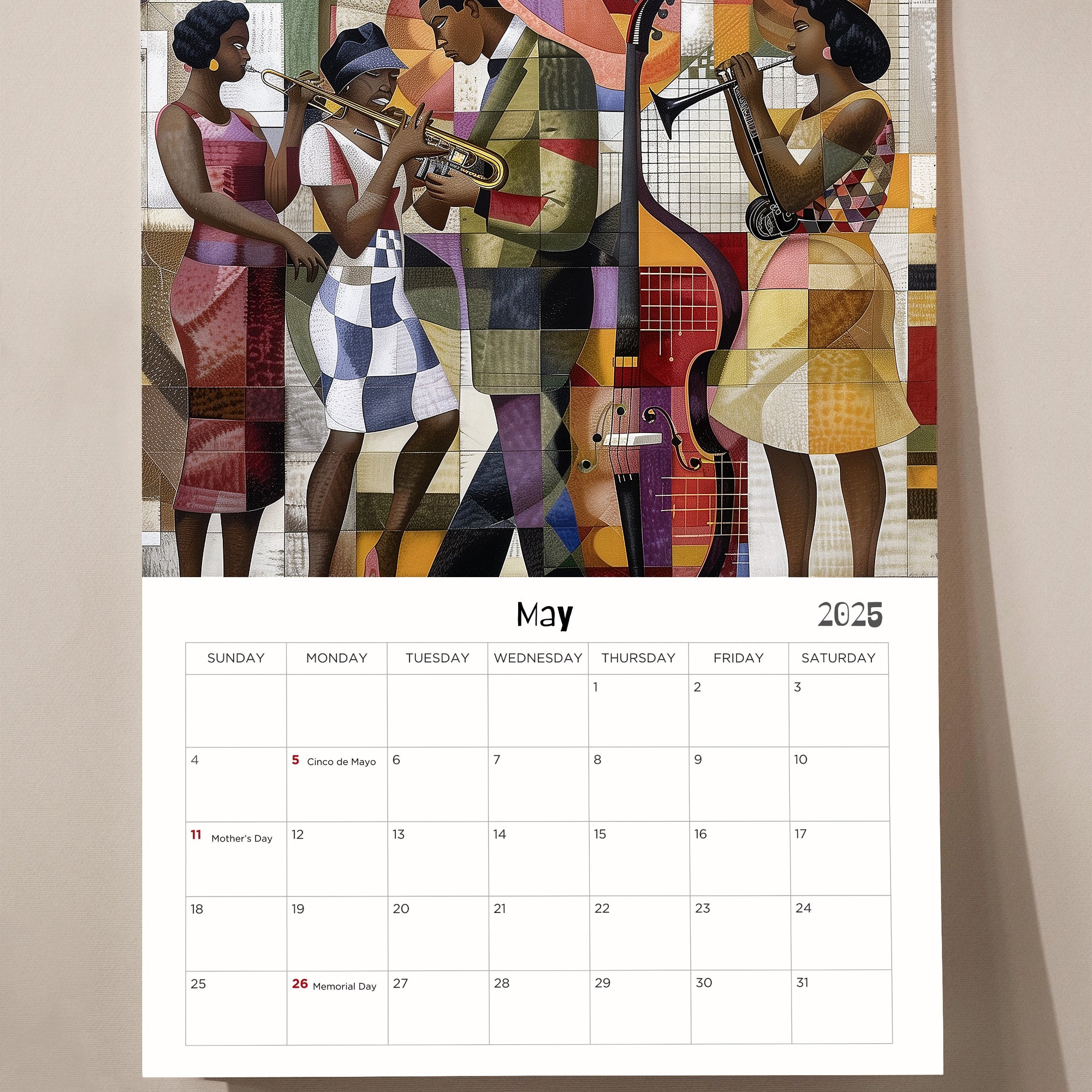 Harlem Renaissance 2025 Jazz Era Wall Calendar.
