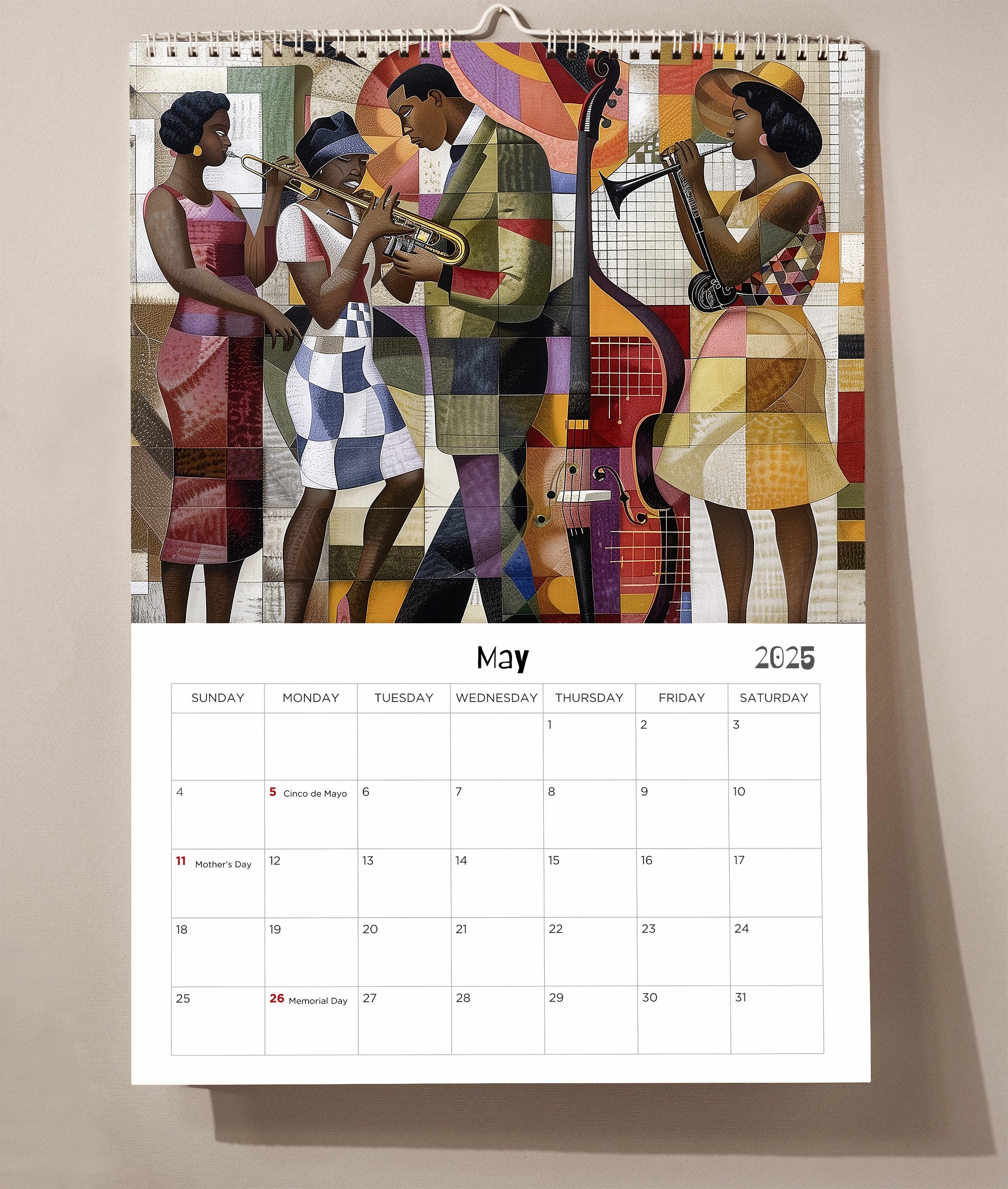 Harlem Renaissance 2025 Jazz Era Wall Calendar.