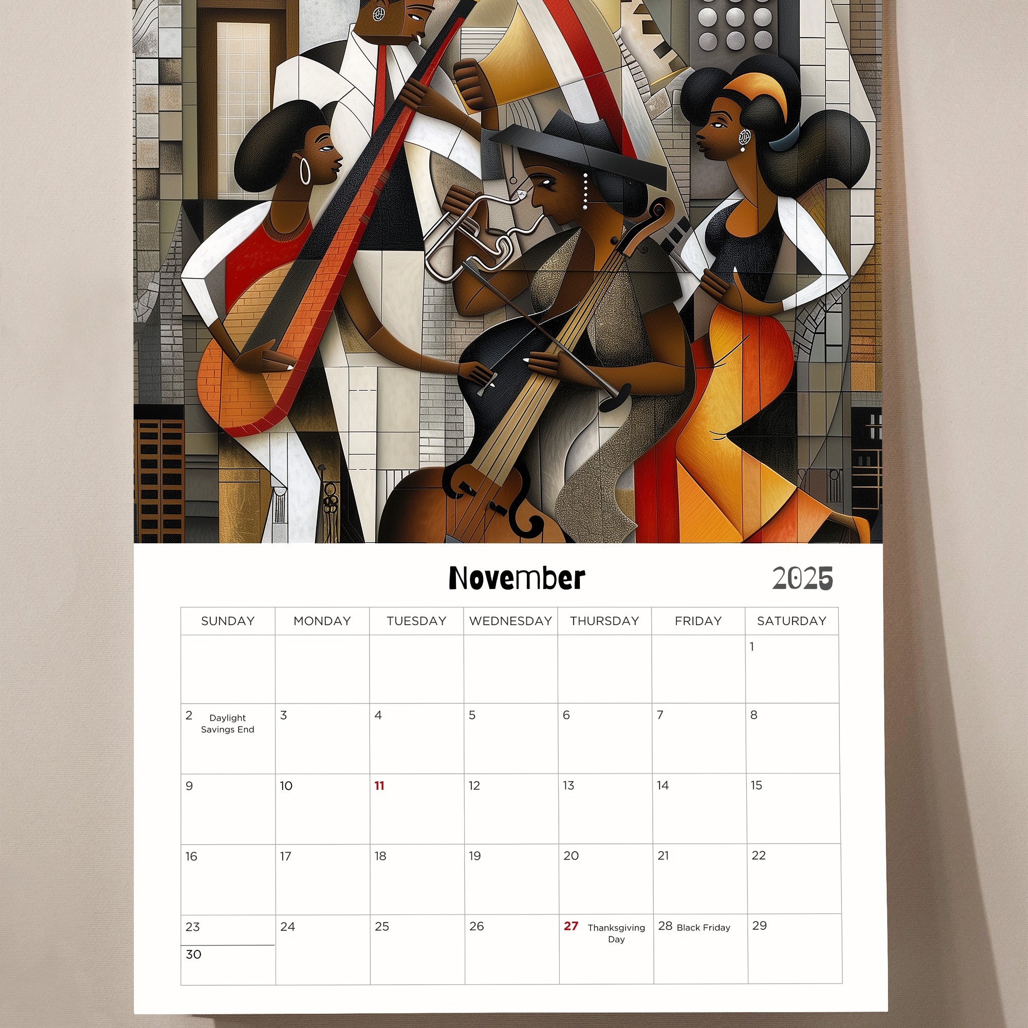 Harlem Renaissance 2025 Jazz Era Wall Calendar.