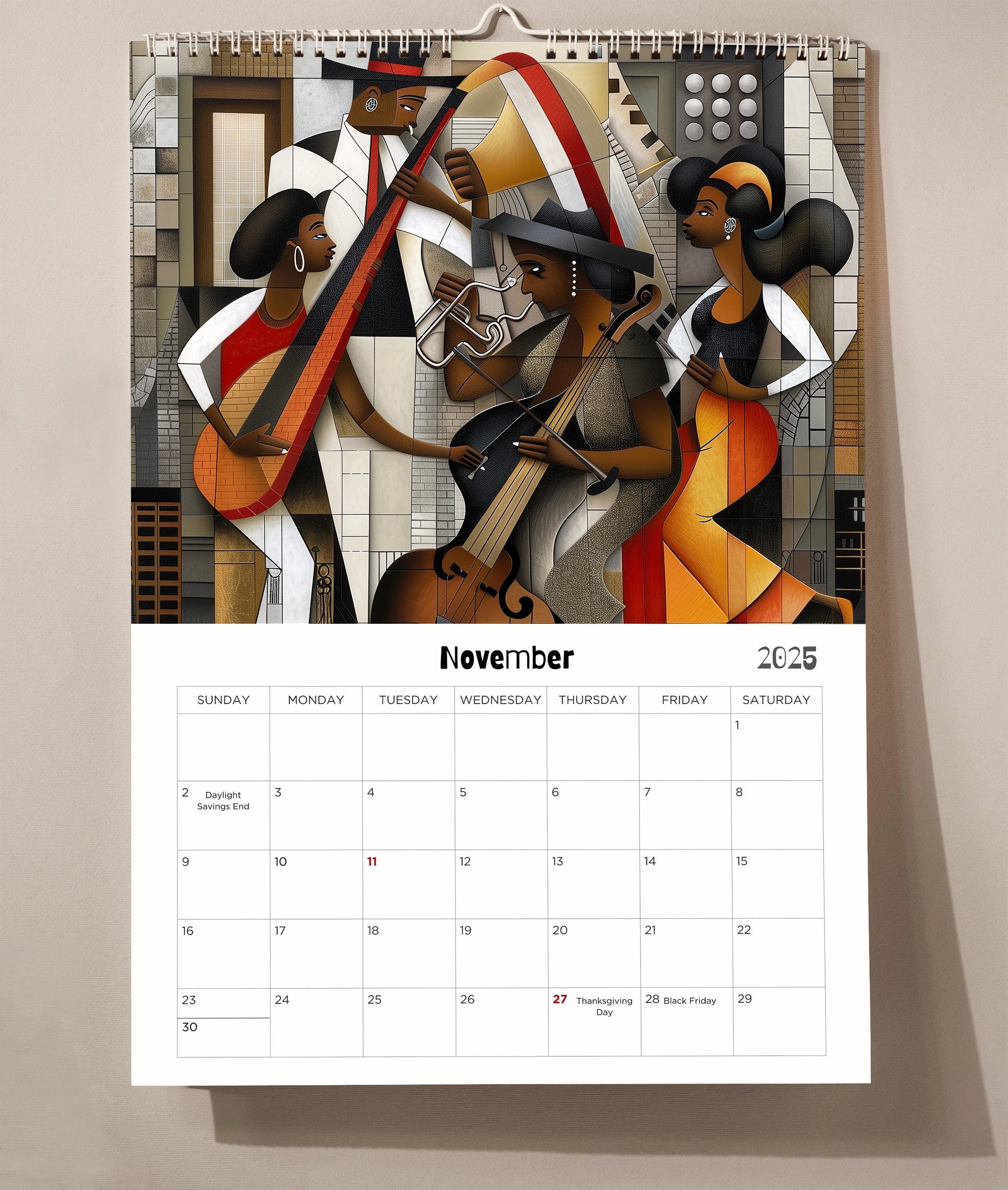Harlem Renaissance 2025 Jazz Era Wall Calendar.