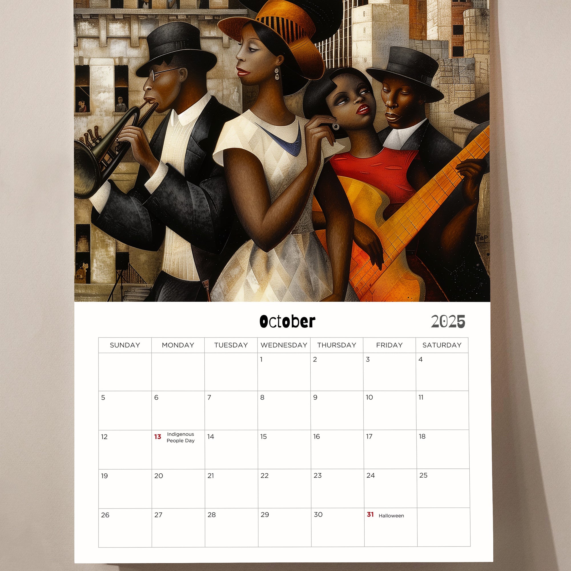 Harlem Renaissance 2025 Jazz Era Wall Calendar.