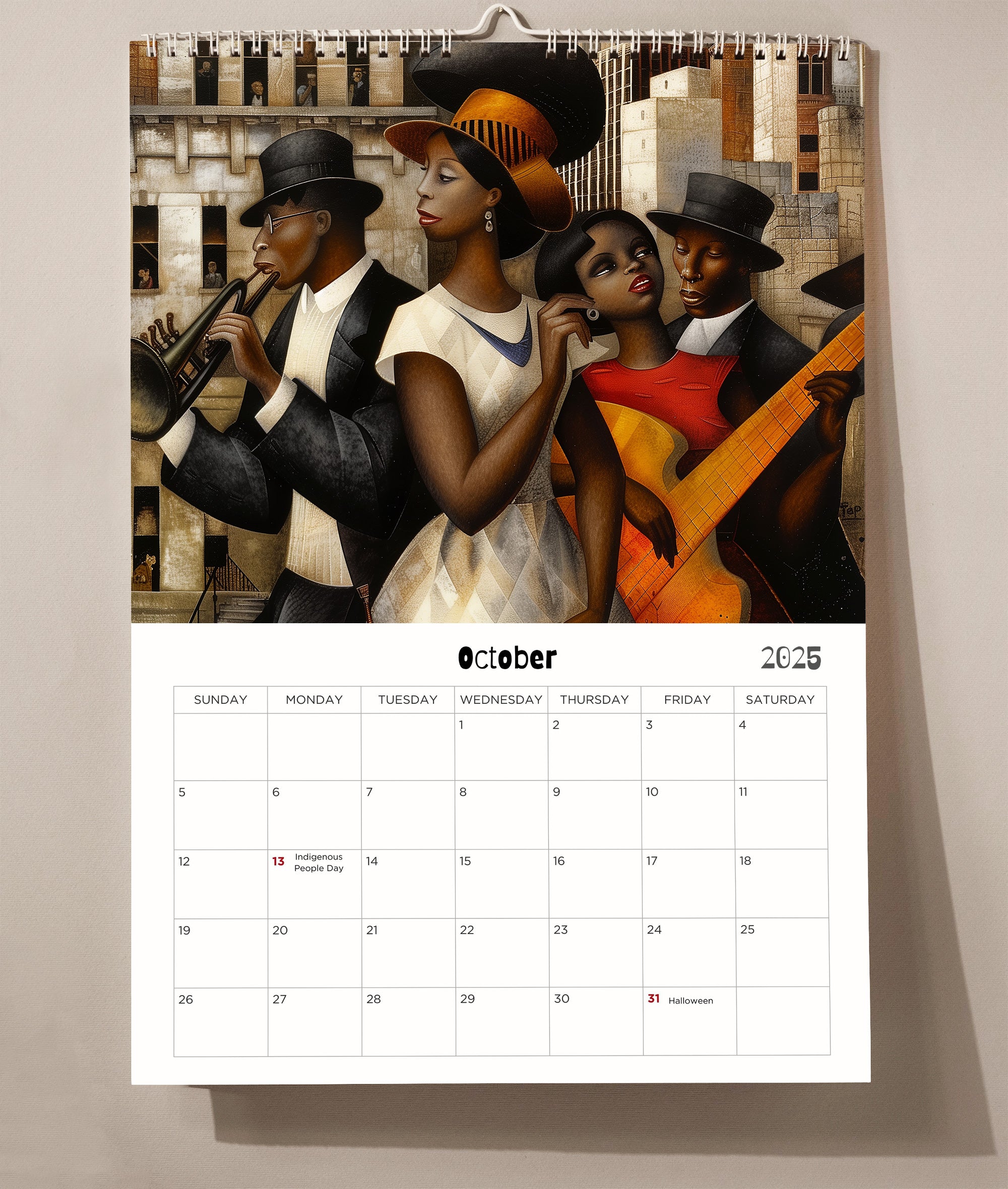 Harlem Renaissance 2025 Jazz Era Wall Calendar.