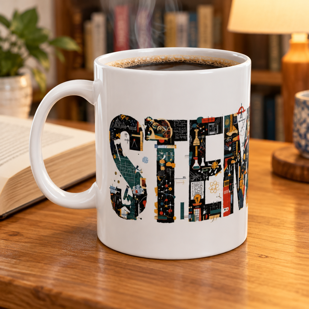 STEM Coffee Mug - Science Technology Engineering Math Graphic Art -  Teacher Scientist Gift (Style 06) Printify