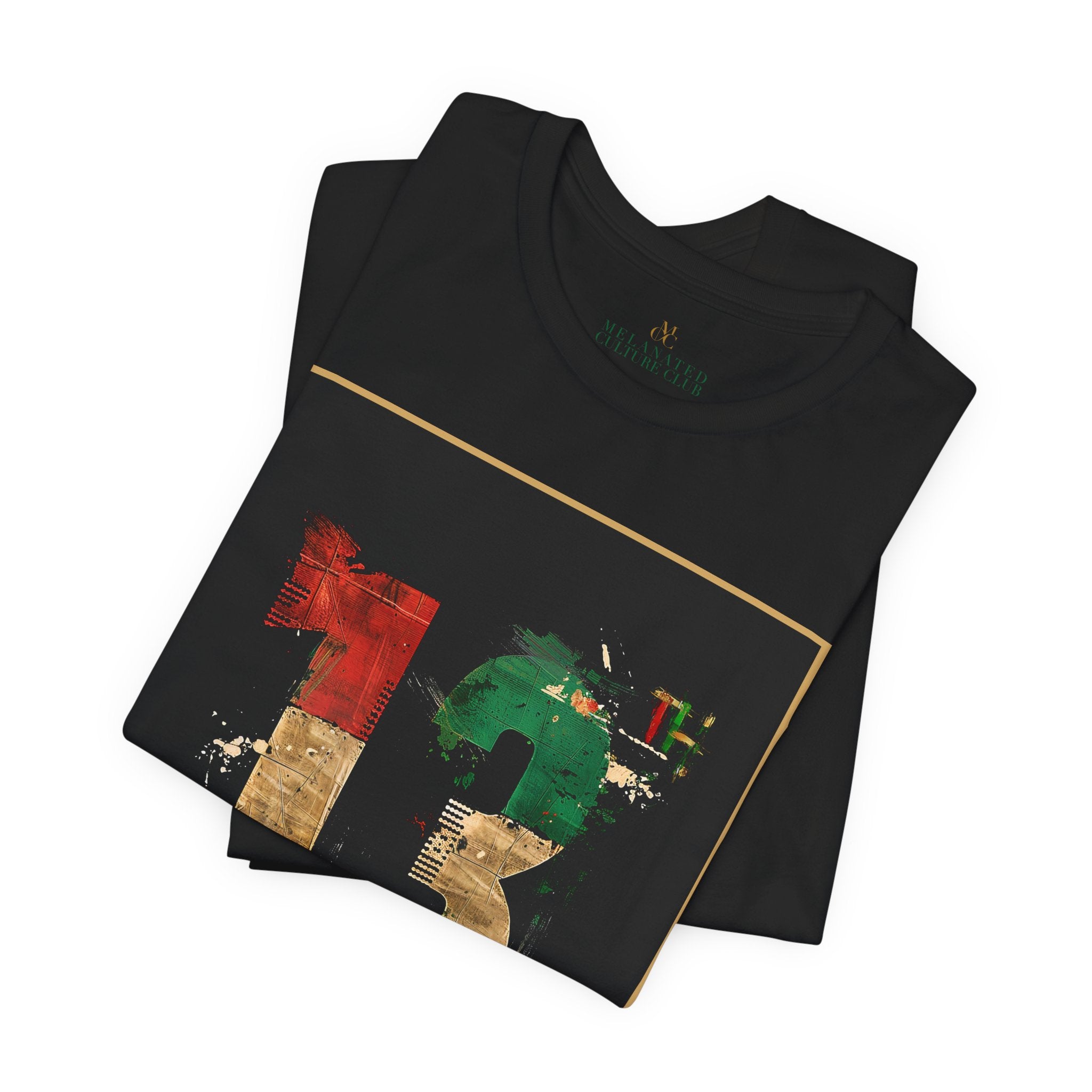 African American Black History graphic t-shirt honoring the 13th Amendment and abolition of slavery in 1865, featuring a bold freedom-inspired Afrocentric design celebrating Black culture, heritage, and Juneteenth pride.