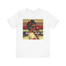 Woman Bowling Shirt African American Woman Tee Retro Pop Art in white.