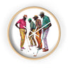 Round Wall Clock featuring African American Male Golfers