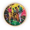 Black Men Playing Golf Wall Clock featuring African American golfers on the green. Afrocentric sports wall decor celebrating Black men in golf, leisure, and culture.