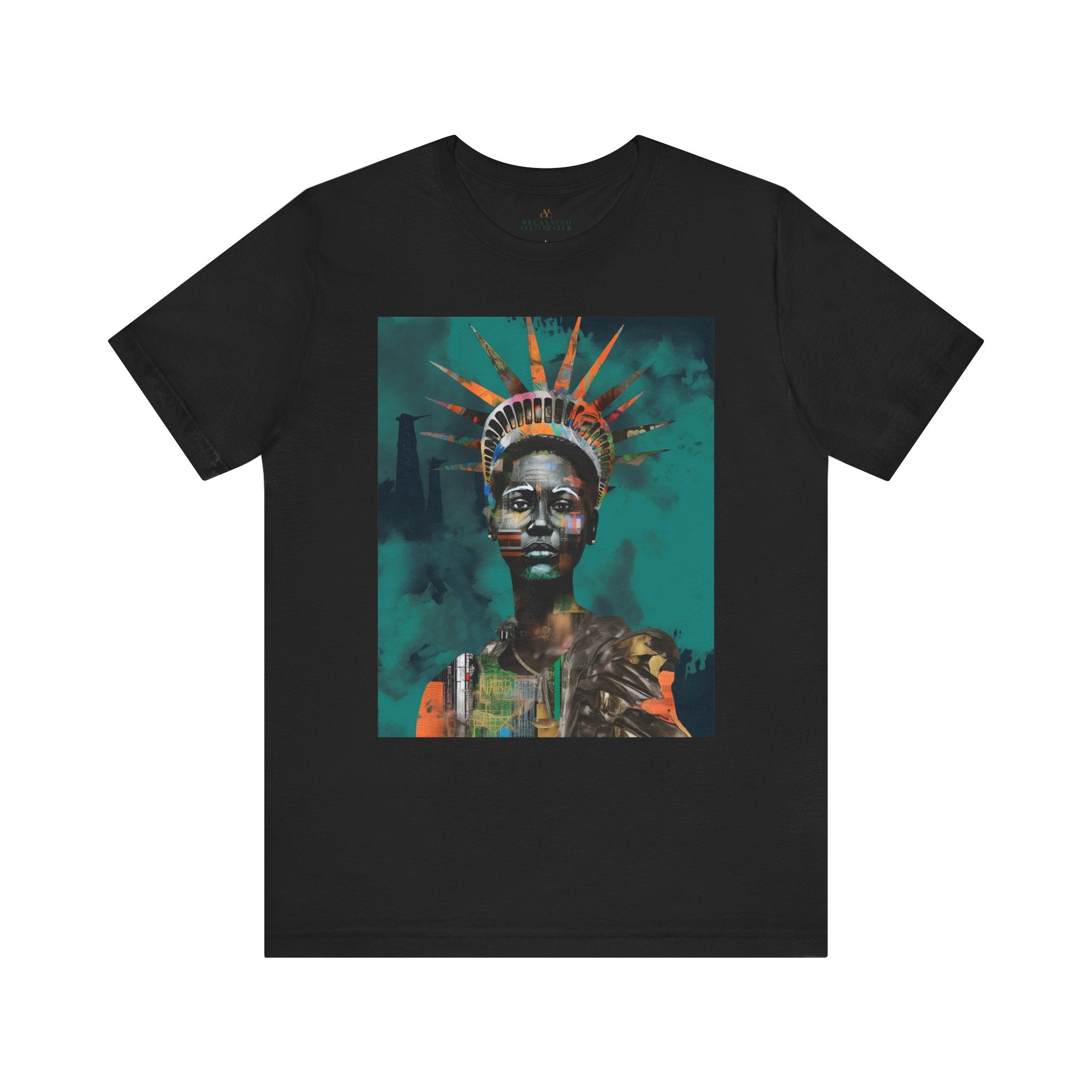 African American Statue of Liberty Tee in black.