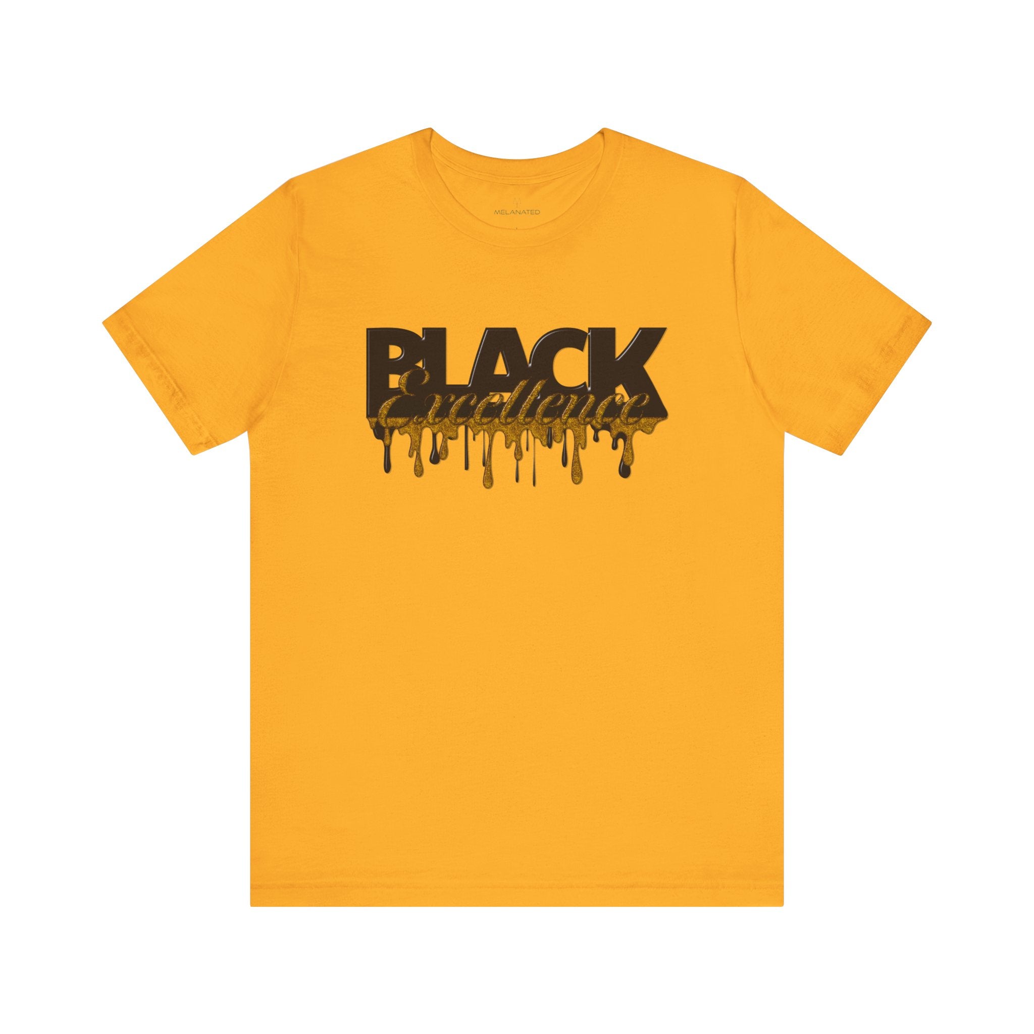 Black Excellence Tee Shirt in gold.