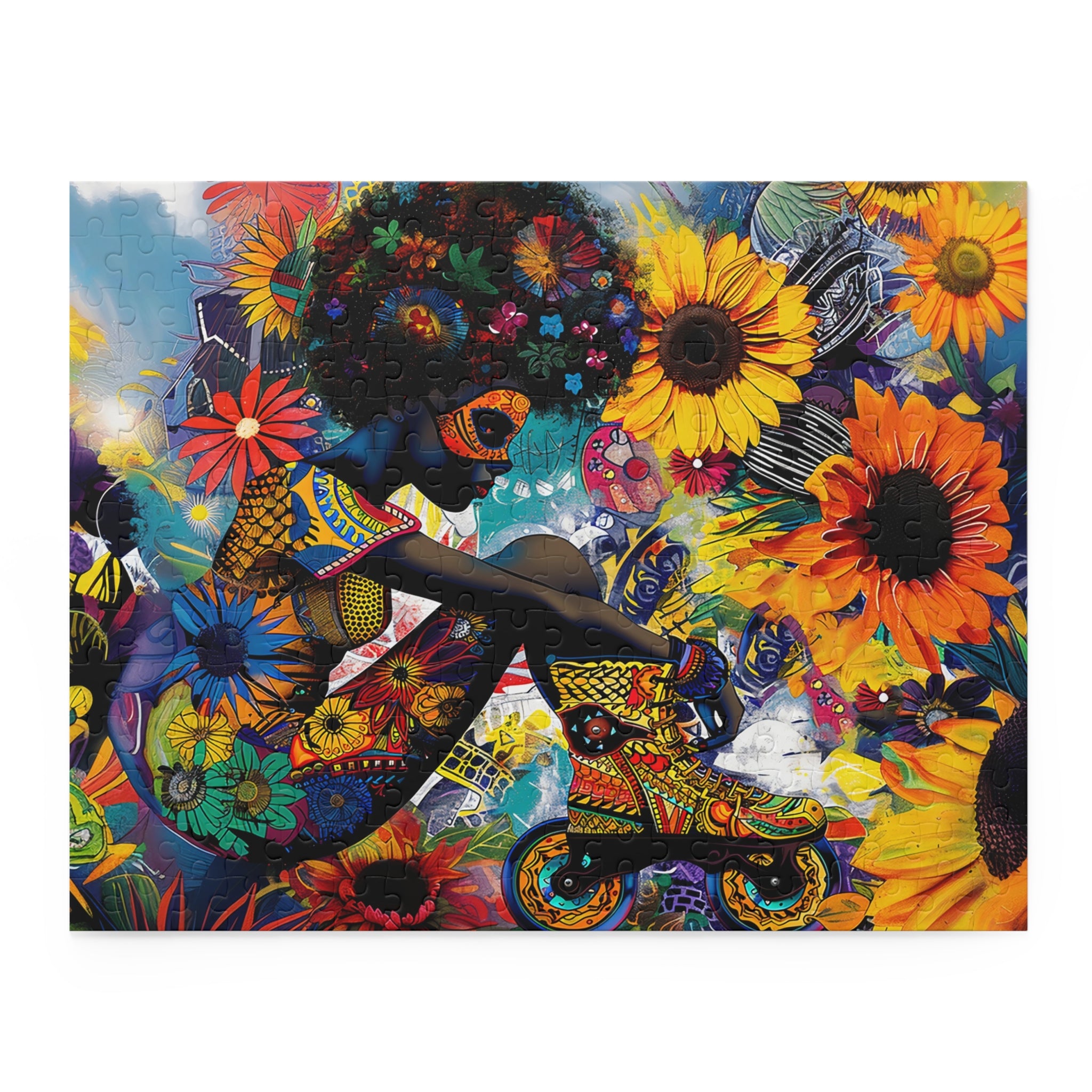 Psychedelic Roller Skater Jigsaw Puzzle in 11" x 14" size.