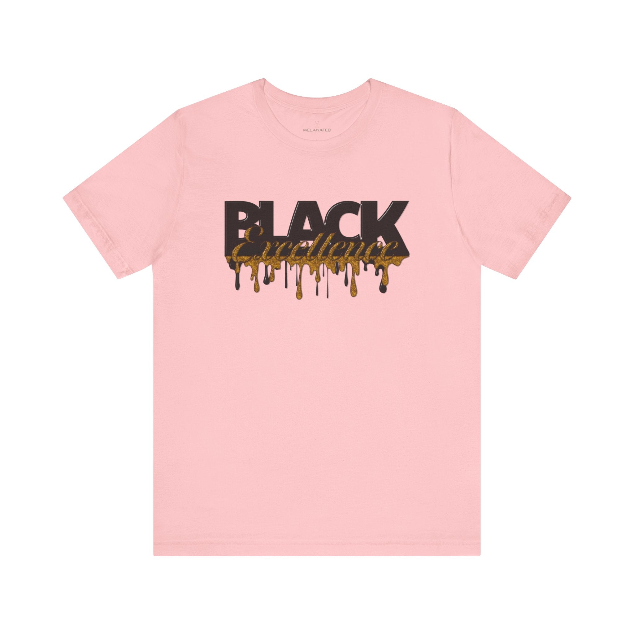 Black Excellence Tee Shirt in pink.