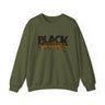 Black Excellence long sleeve sweatshirt in military green.