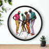 Round Wall Clock featuring African American Male Golfers