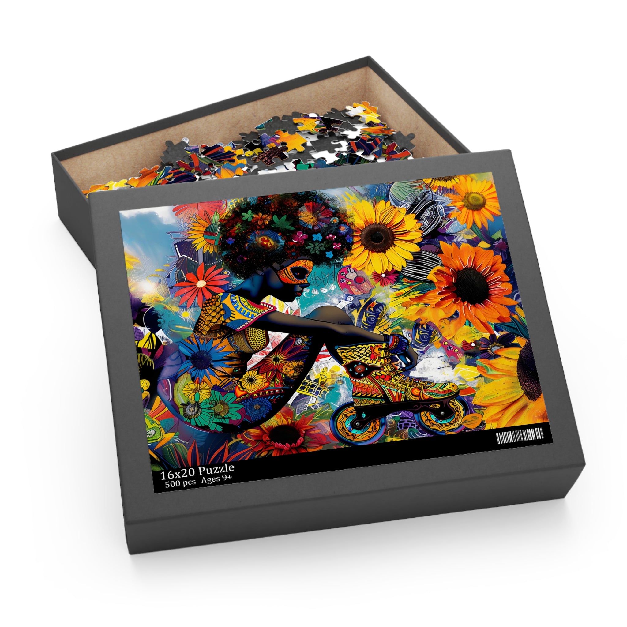 Psychedelic Roller Skater Jigsaw Puzzle in 16" x 20" size.