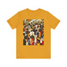 Juneteenth Celebration Tee Shirt featuring an Afrocentric design of Black people enjoying an outdoor picnic and family reunion. Adult unisex top honoring African American heritage, freedom, and cultural pride.
