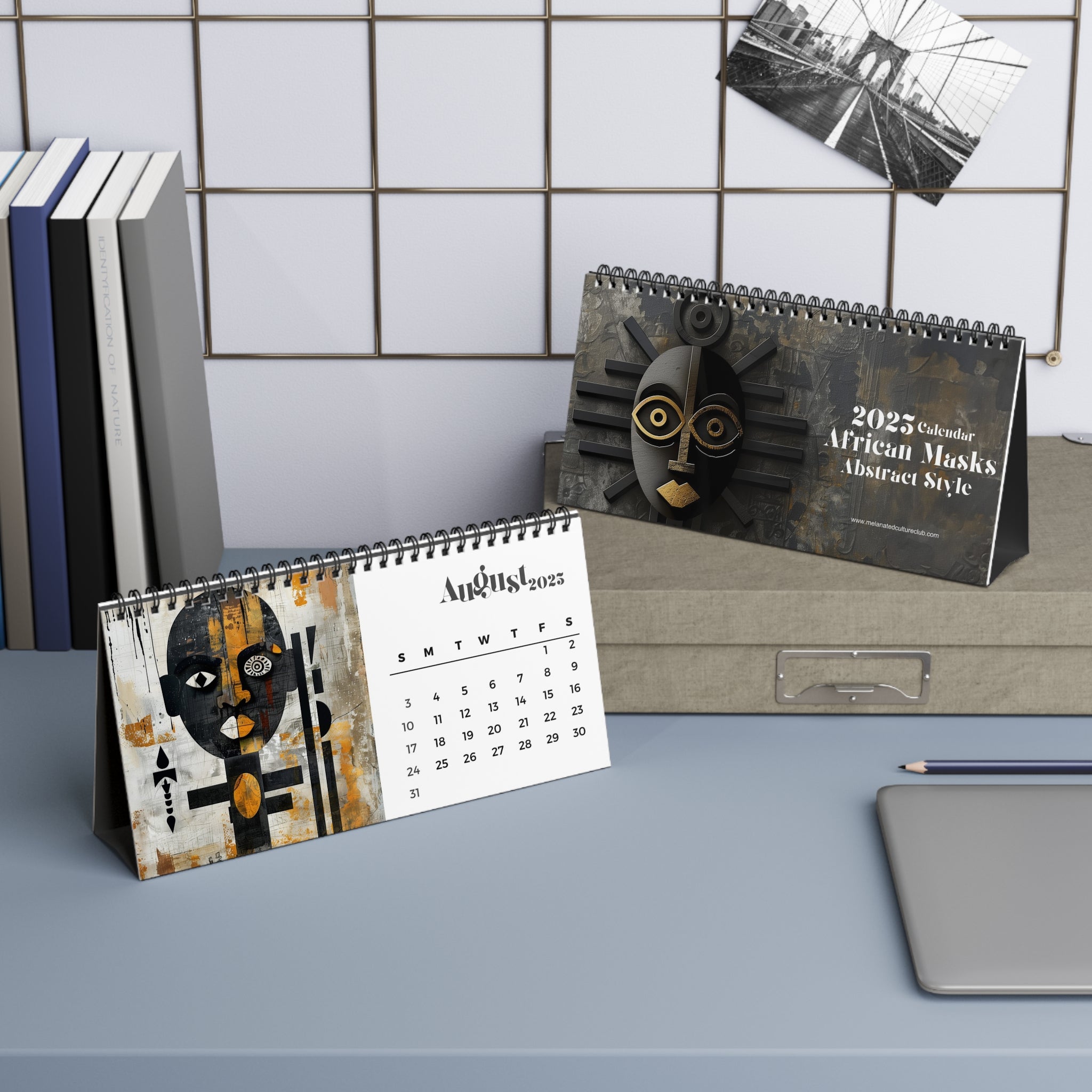 2025 African Masks  Desk Calendar